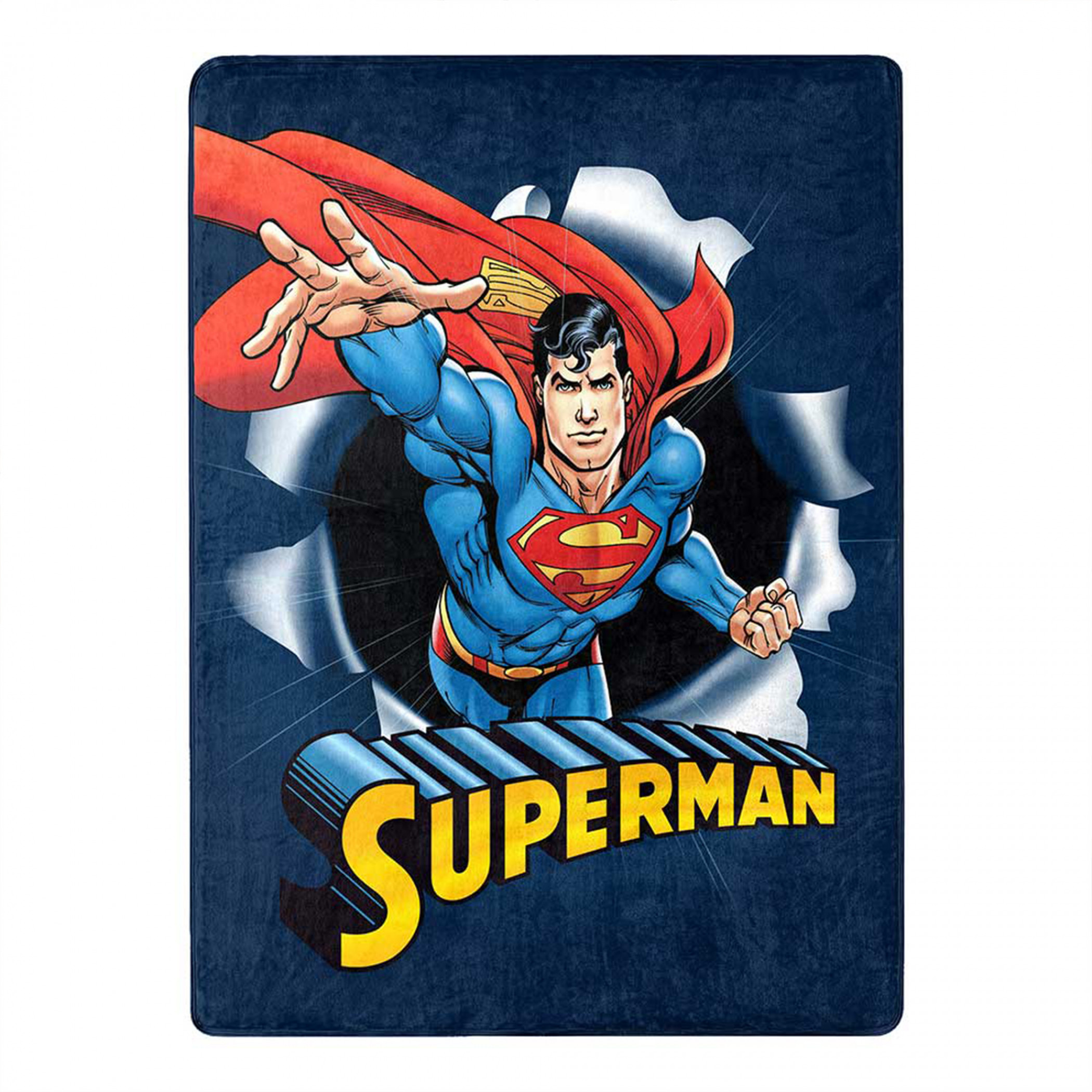 DC Comics Superman Hero Burst 46'x60' Silk Touch Throw Blanket, Blue