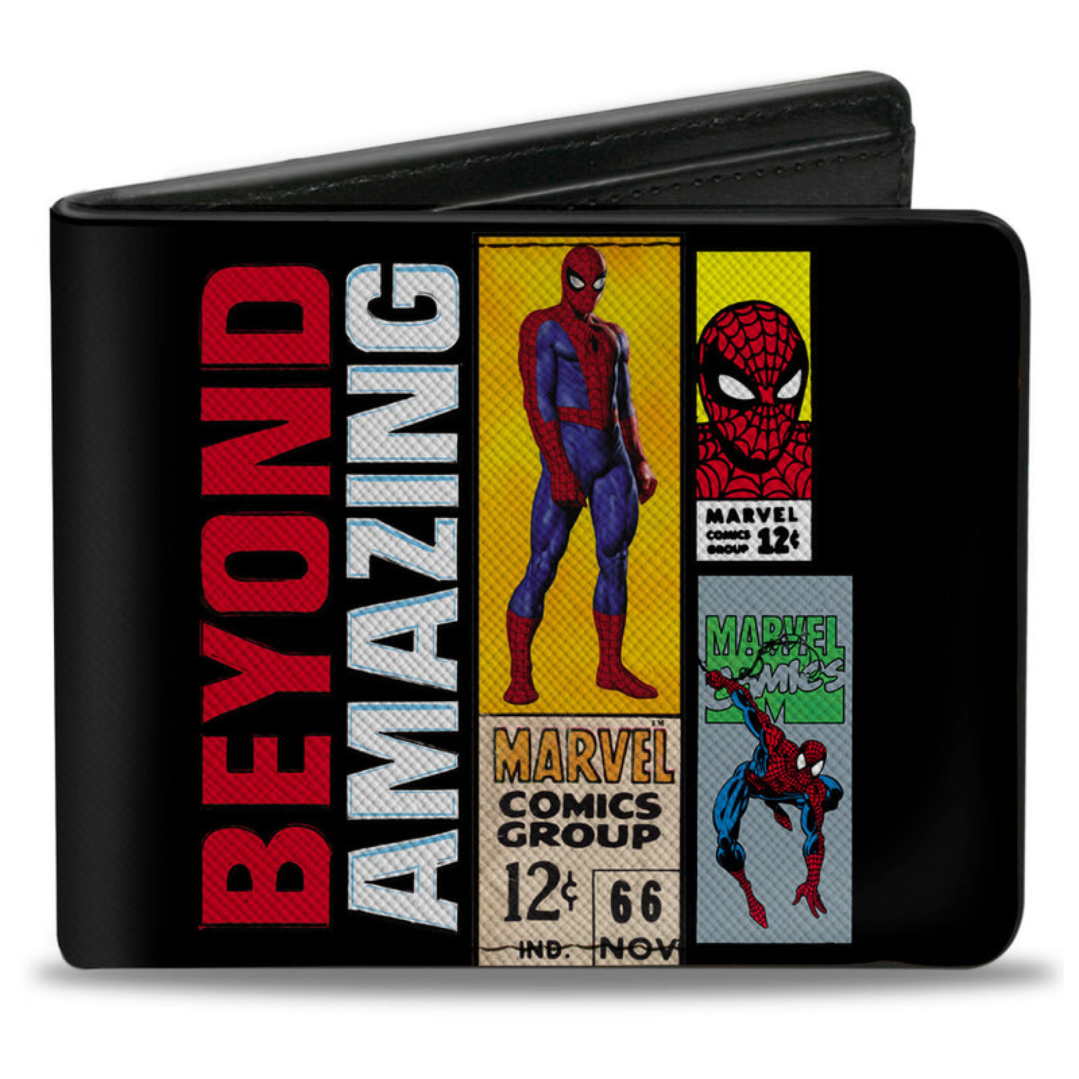 Spider-Man Beyond Amazing Comics Labels Collage Bi-Fold Wallet, Multi-Color