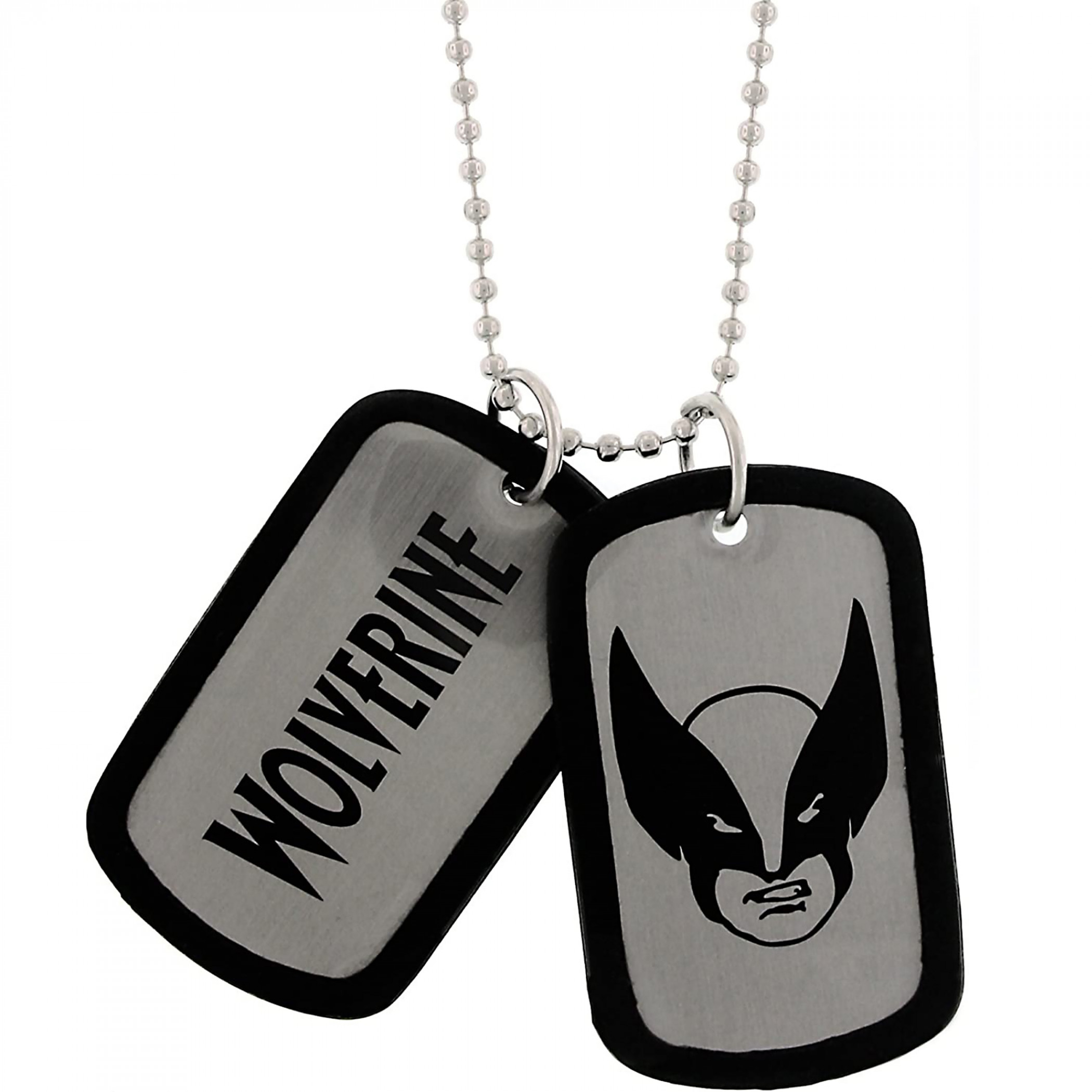 Wolverine Silhouette Double-Sided Dog Tags, Silver