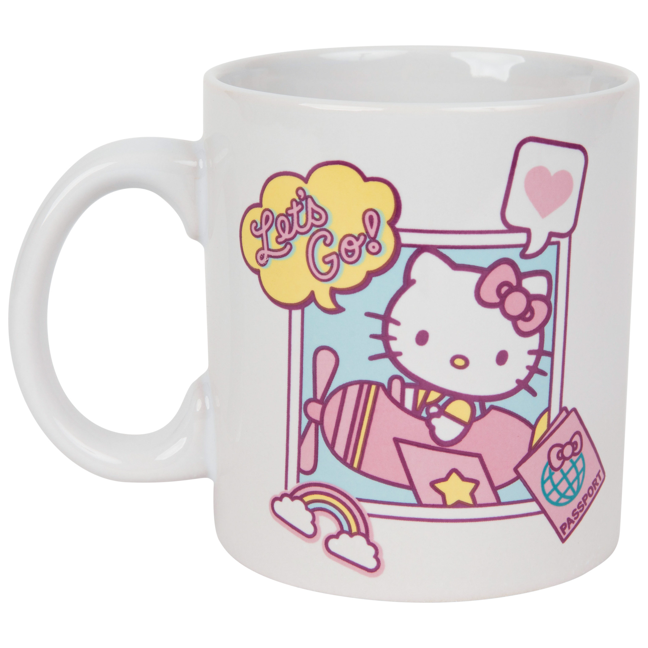 Hello Kitty Lets Go 20oz Jumbo Ceramic Mug, White