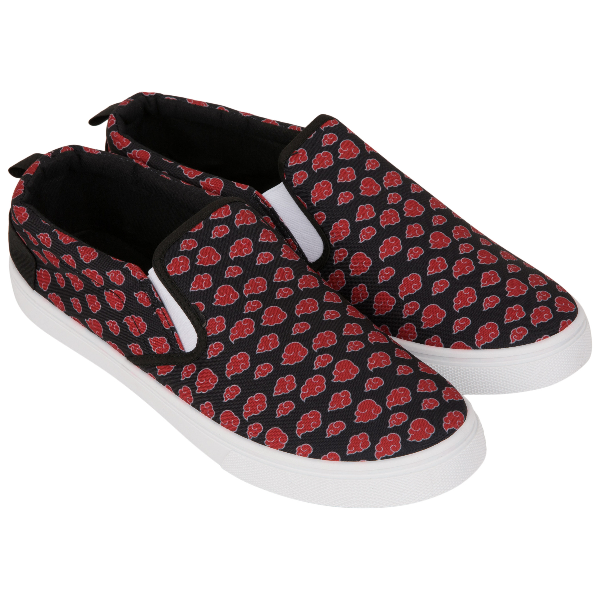 Naruto Akatsuki Cloud Print Slip-On Shoes, Black