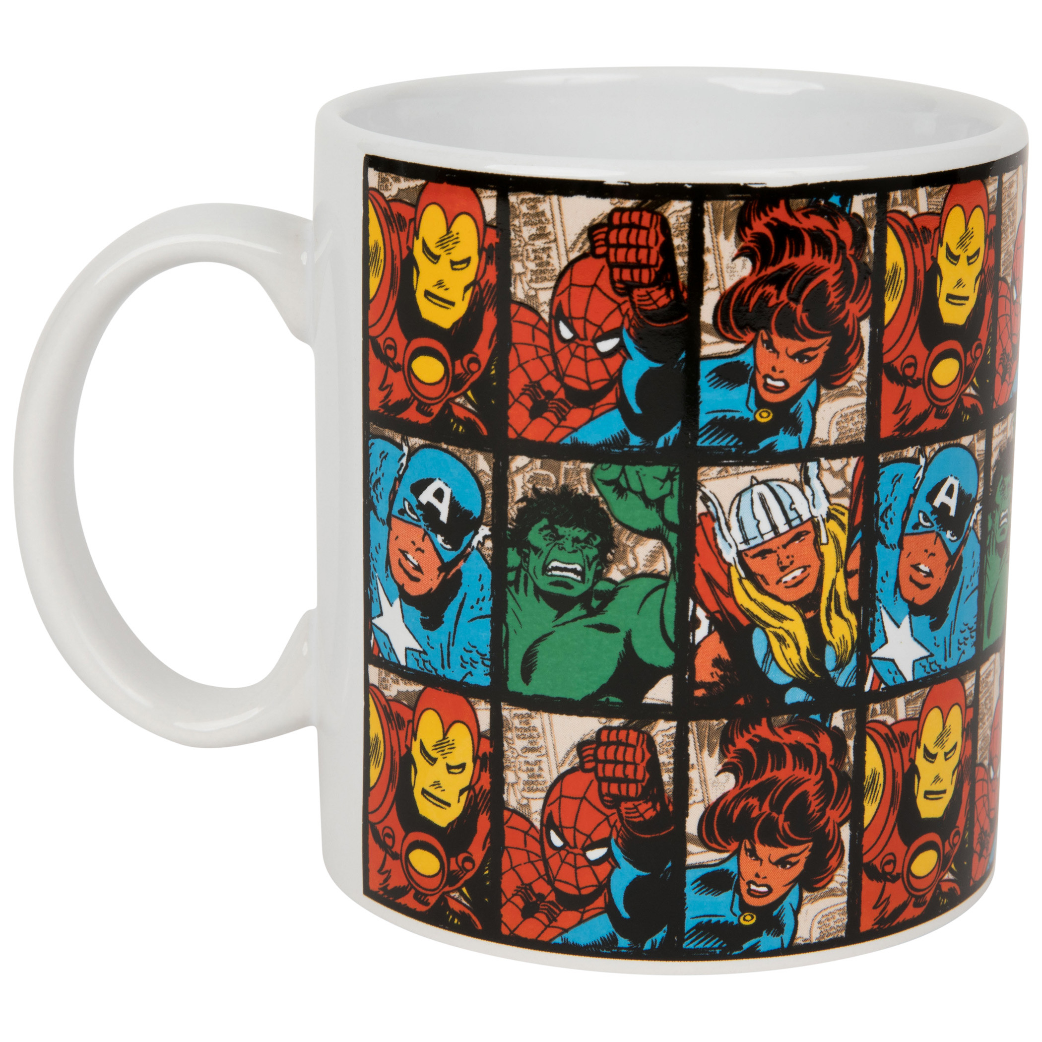 Avengers Retro Hero Grid 20oz Jumbo Ceramic Mug, White