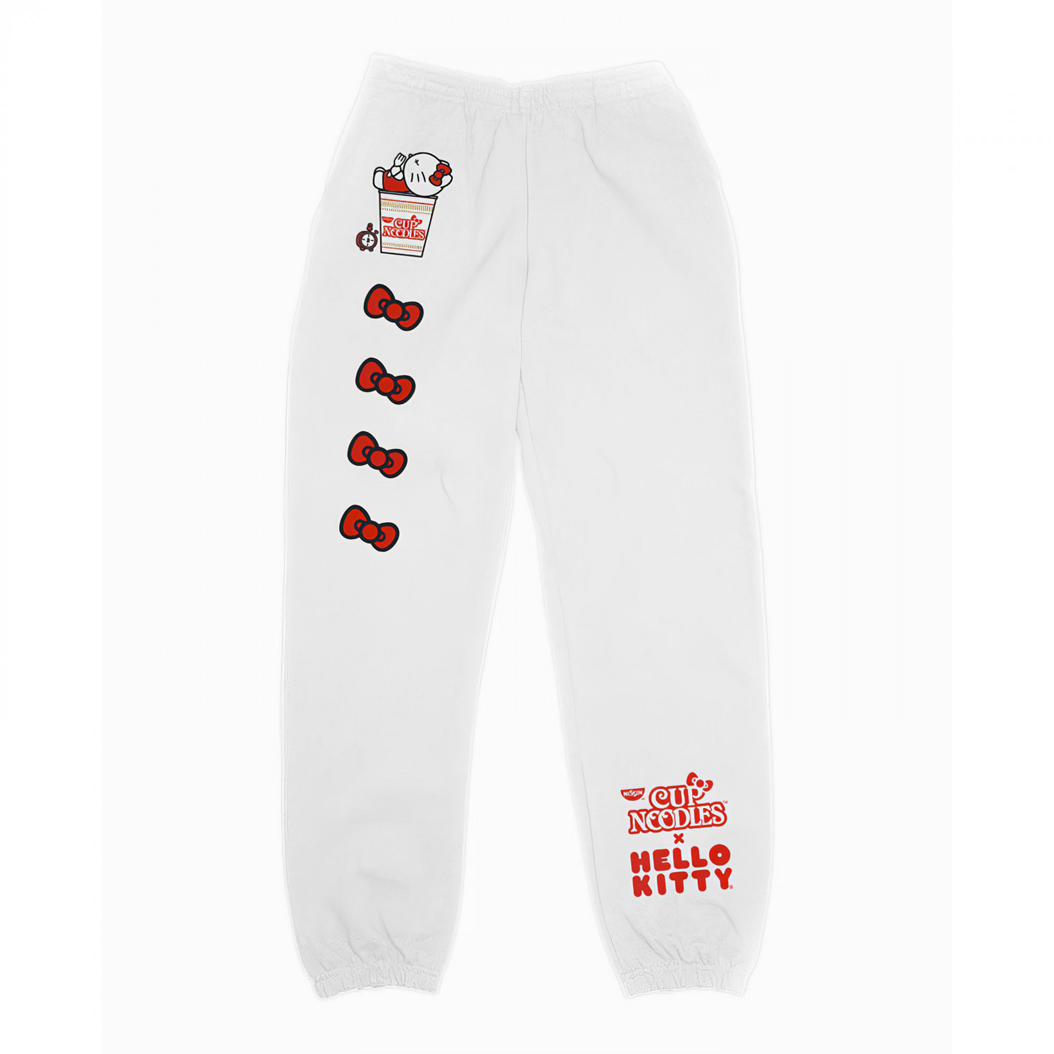 Hello Kitty x Cup Noodles Cute Bow Joggers, White