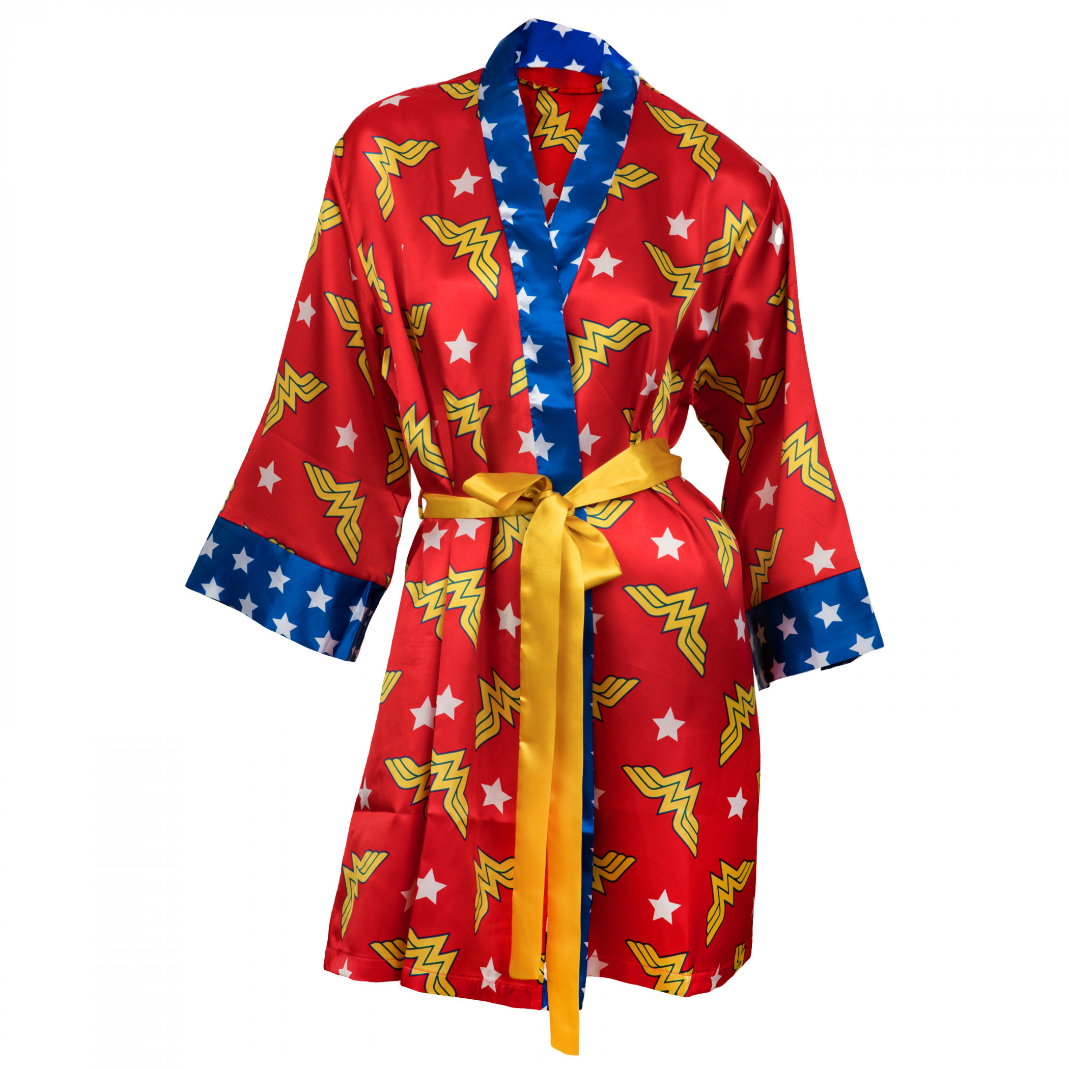 Wonder Woman Women's Silky Printed Robe, Red