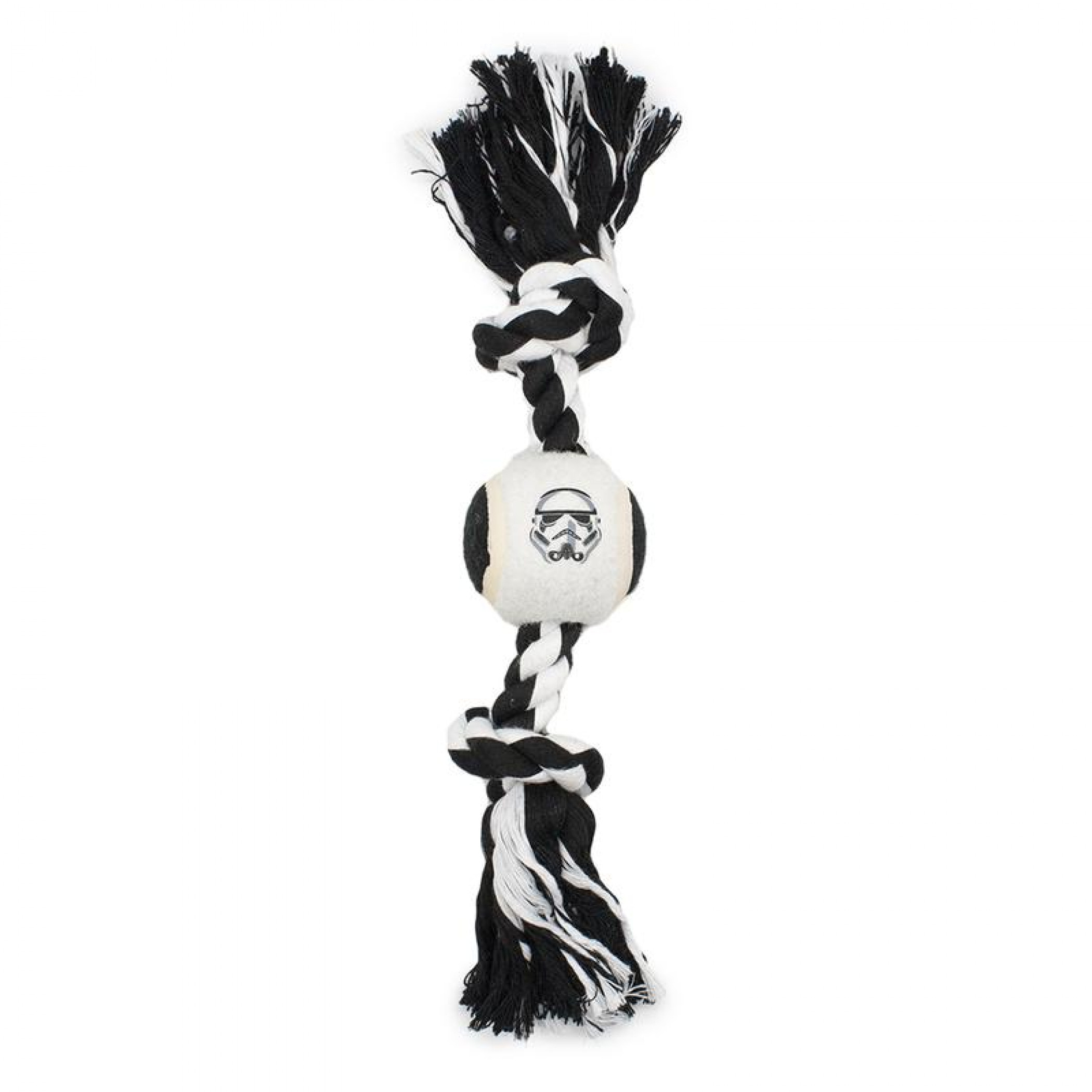 Star Wars Stormtrooper Face Tennis Ball Rope Dog Toy, White