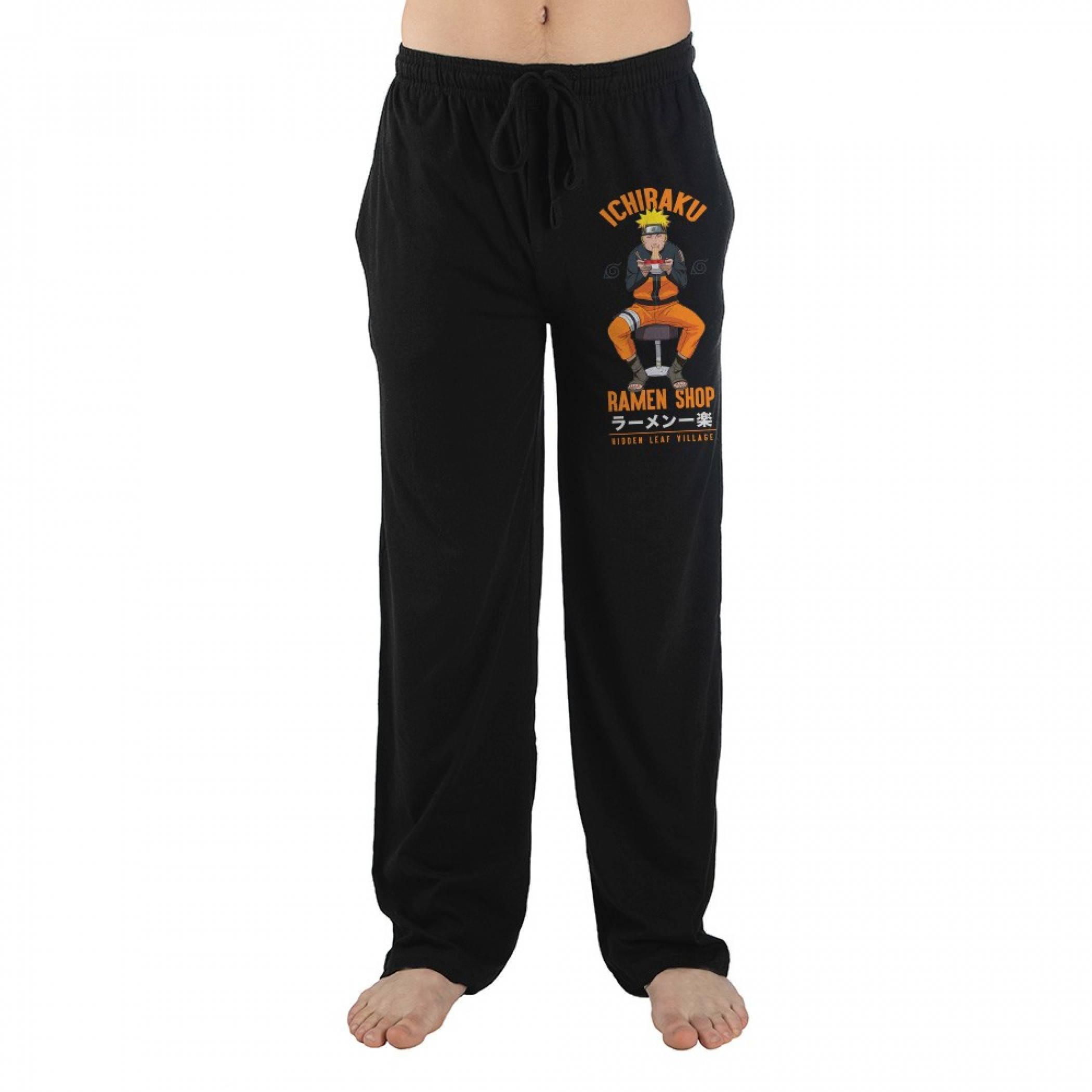 Naruto Ichiraku Ramen Shop Pajama Sleep Pants, Black