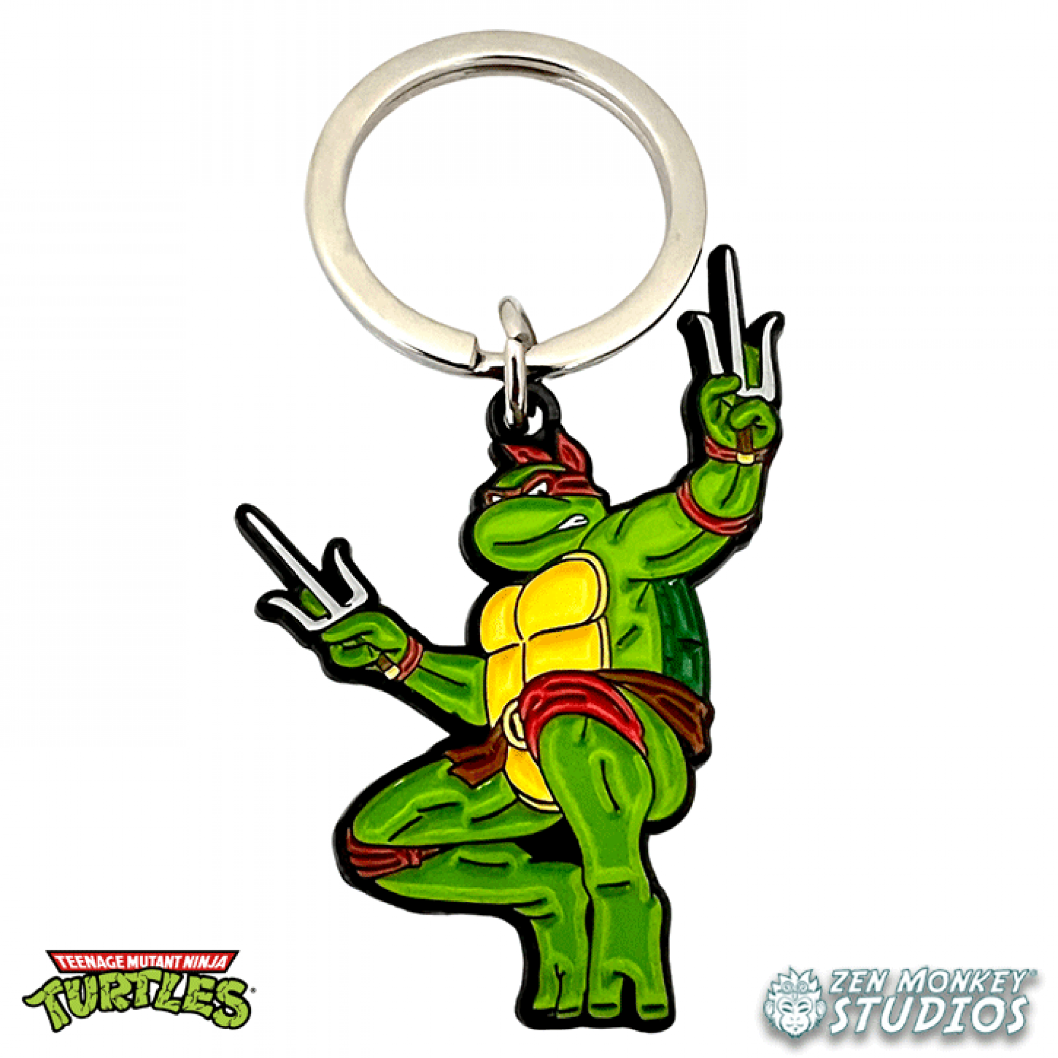 Leaping Raphael Teenage Mutant Ninja Turtles Keychain, Green