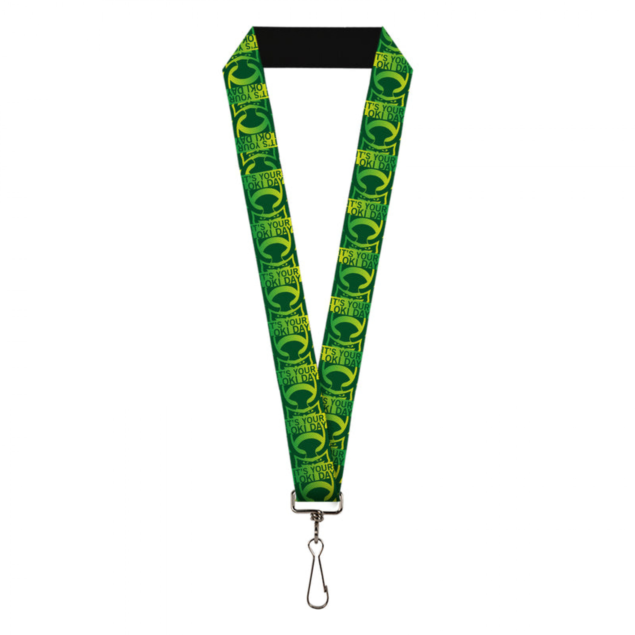 Marvel Studios Loki Series Its Your Loki Day Repeating Horns Lanyard, Green