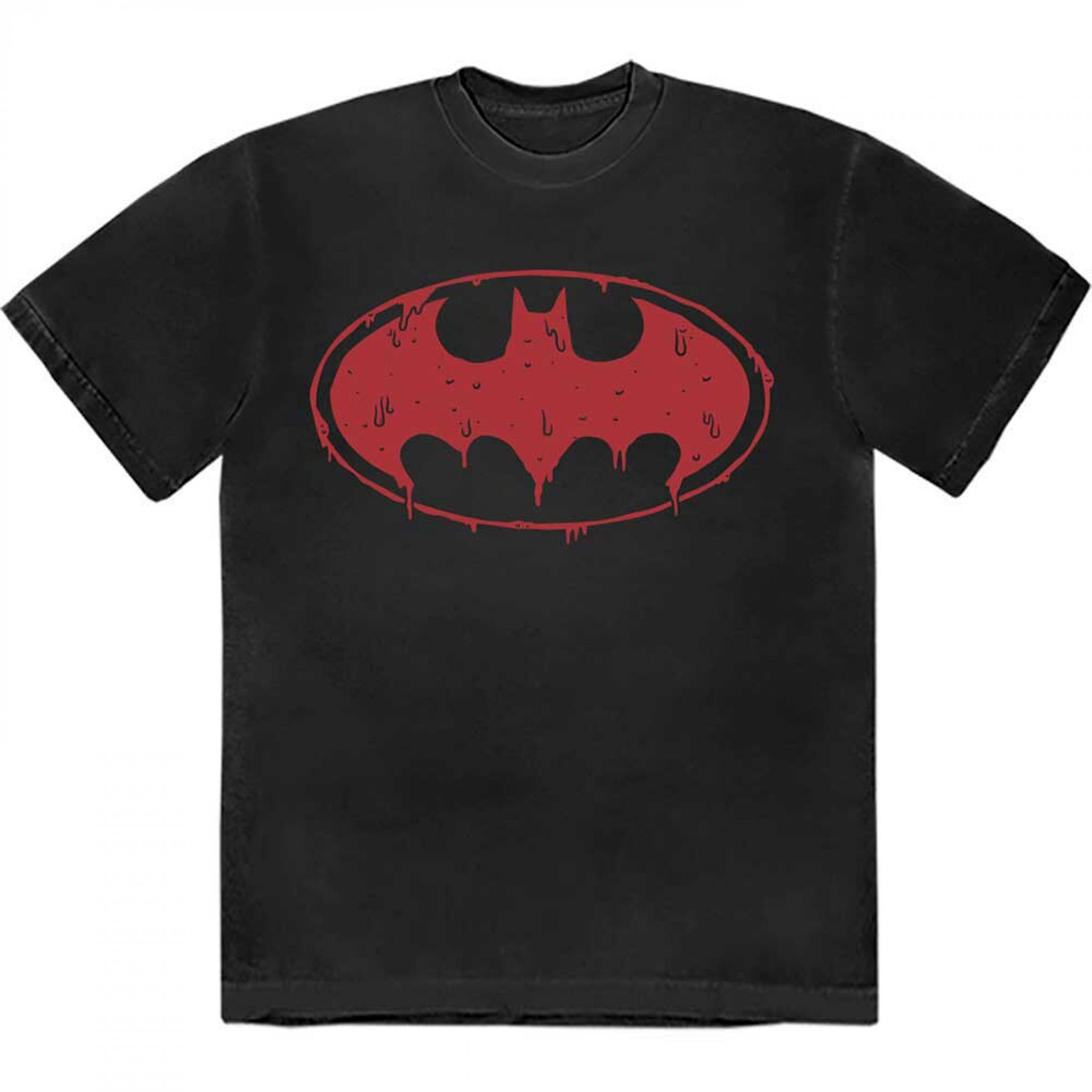 Batman Logo Red Slime T-Shirt, Black