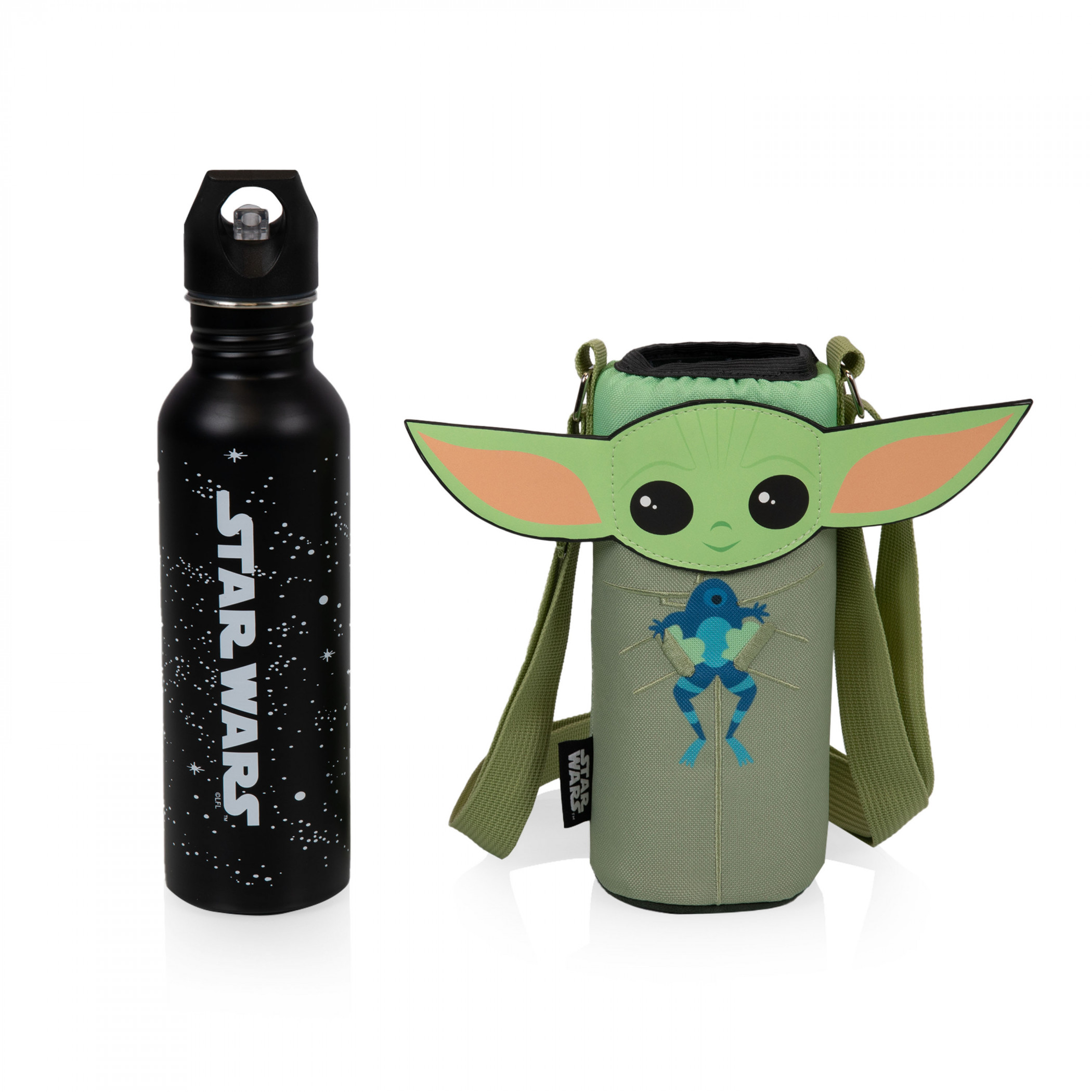 Star Wars the Mandalorian Grogu Bottle Cooler with Bottle, Multi-Color