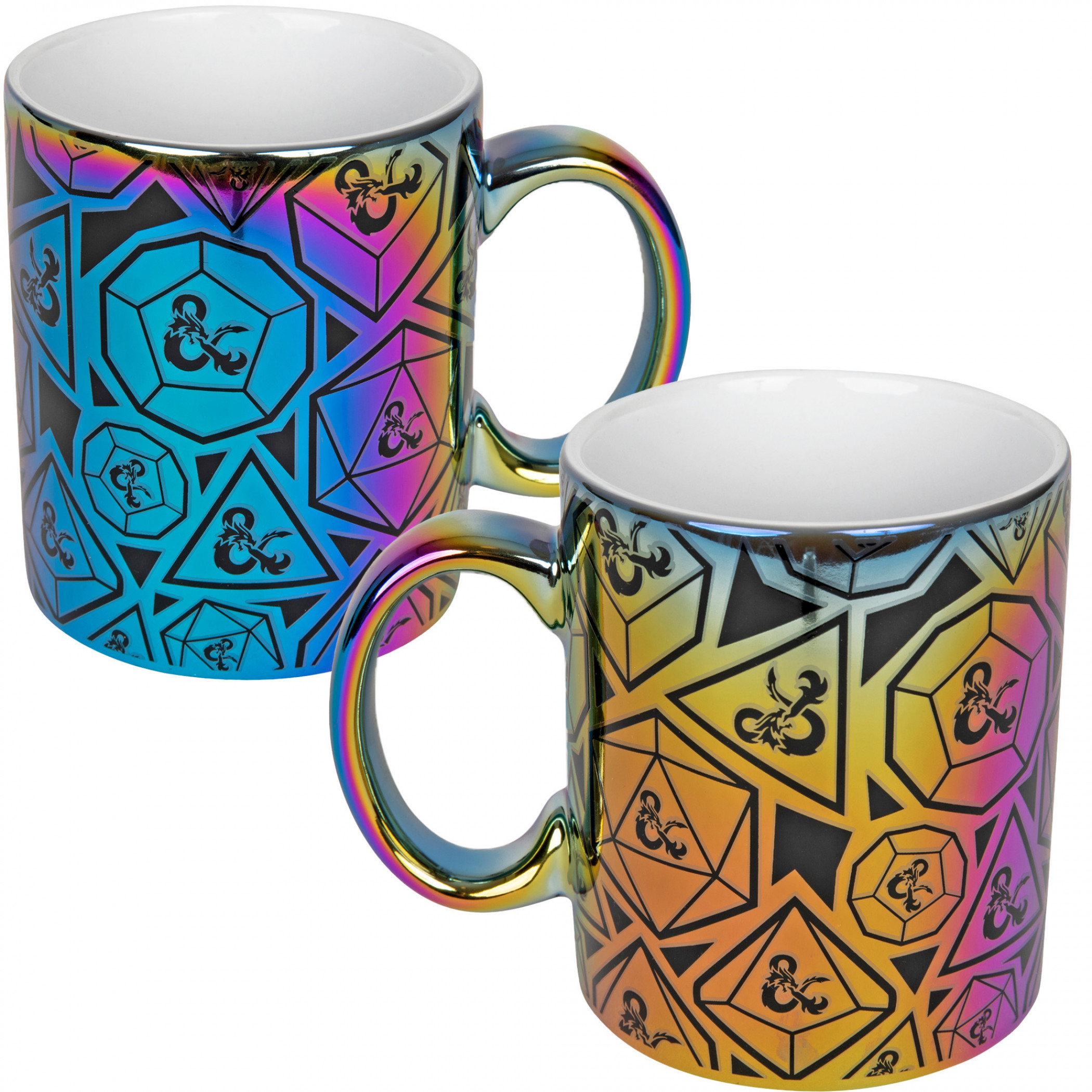Dungeons & Dragons Rainbow D20 16 Ounce Mug, Pink