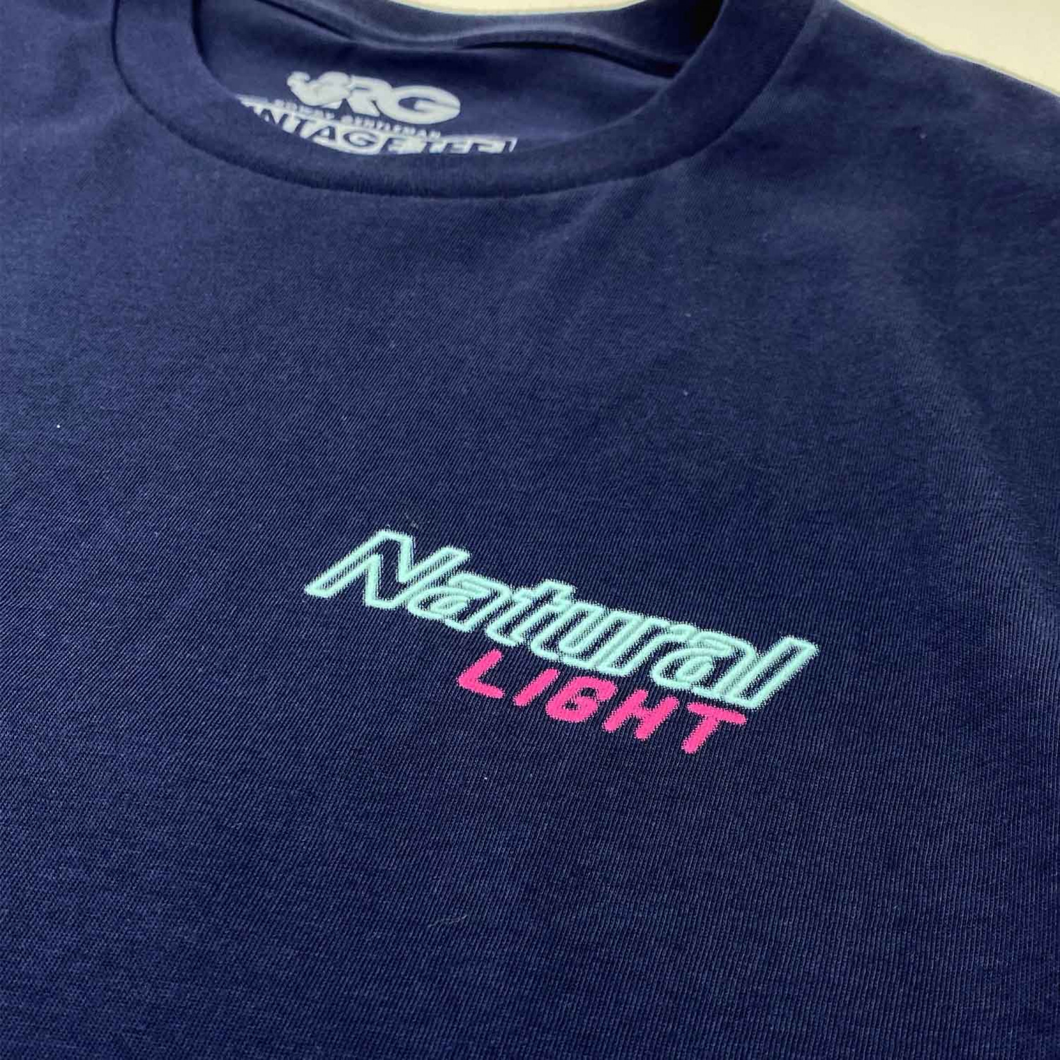 Natural Light Men&#039;s Navy Blue Neon Sign Naturdays T-Shirt