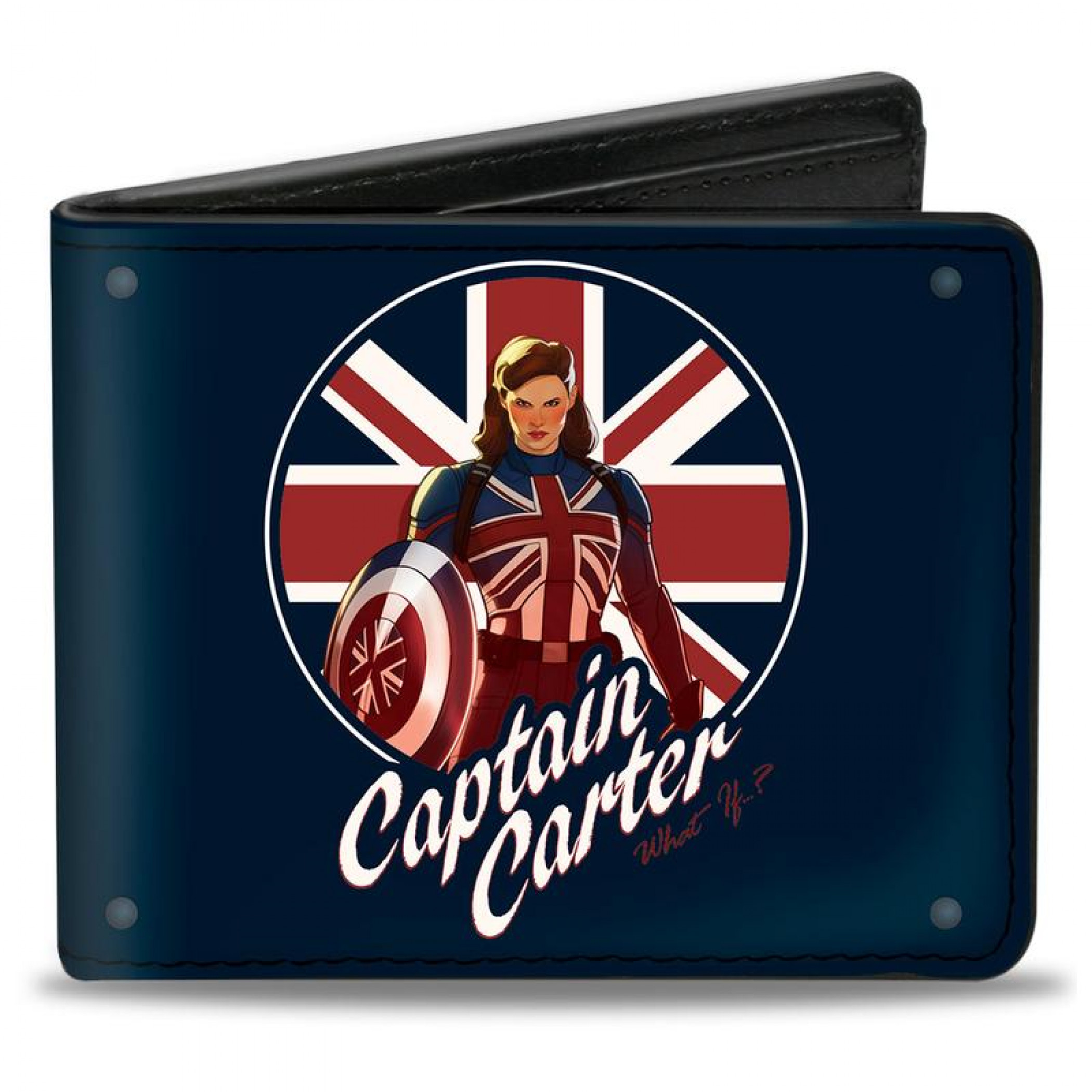 Marvel Studios What If Series Captain Carter Union Jack Shield Bi-Fold Wallet, Blue