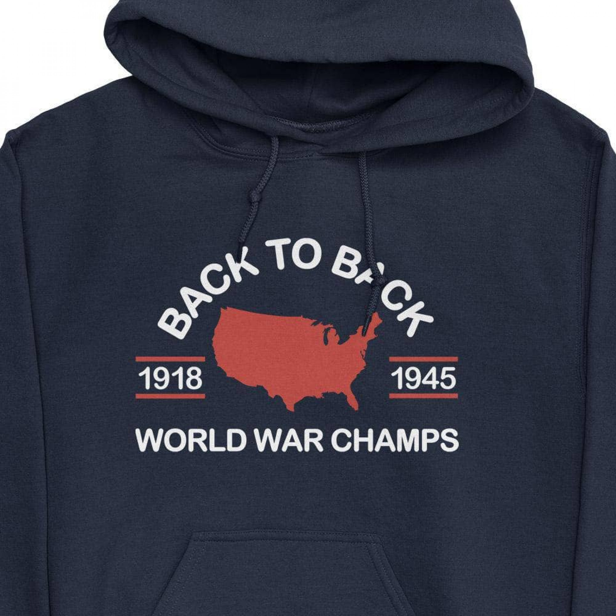 Back to Back World War Champs Mens Front Pocket Pullover Cotton Hoodie Sweatshirts 