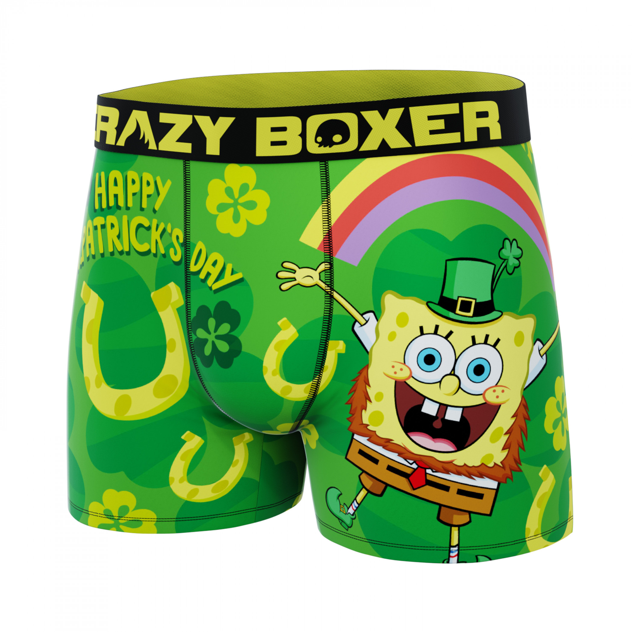 Crazy Boxer SpongeBob SquarePants St. Patrick's Day Boxer Briefs Green - Picture 8 of 25