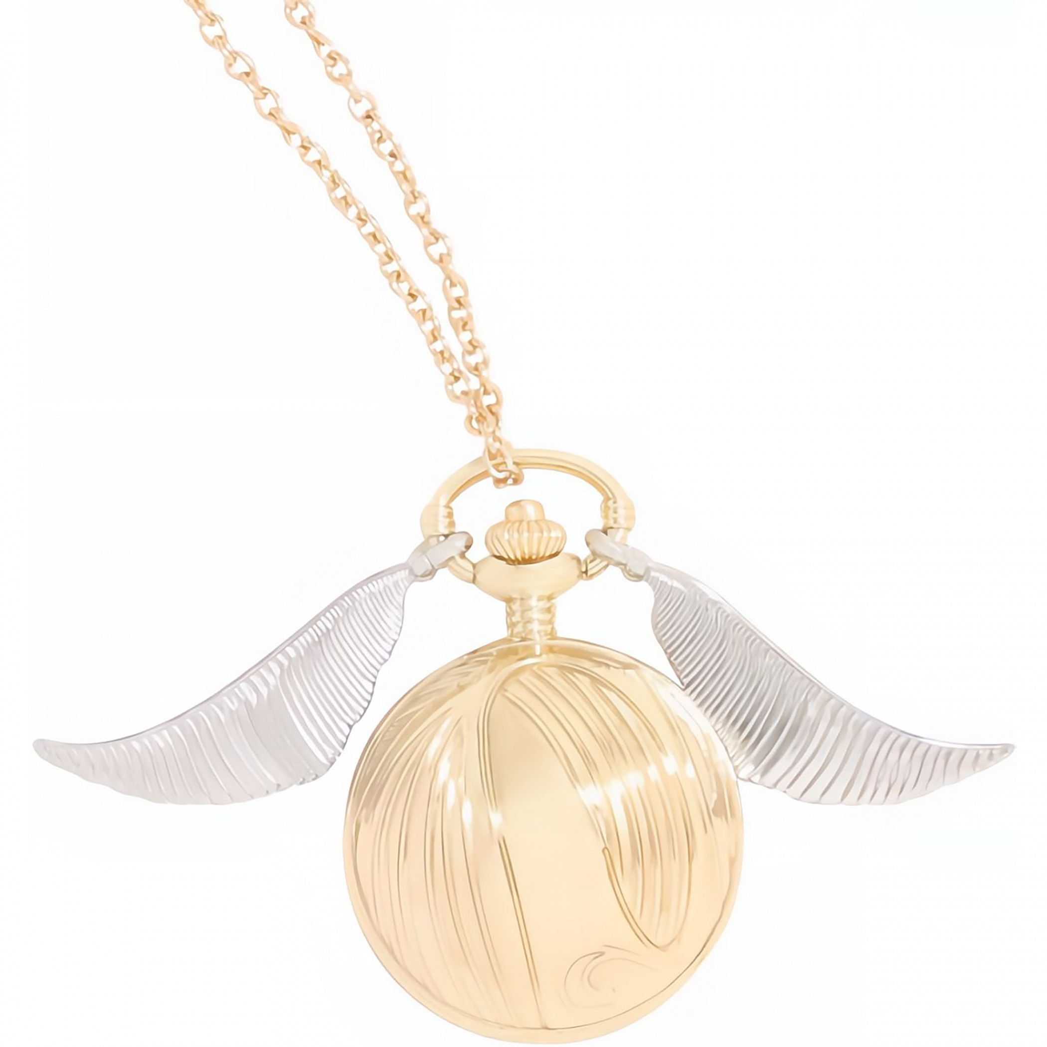 Harry Potter Golden Snitch Pocket Watch Necklace, Gold