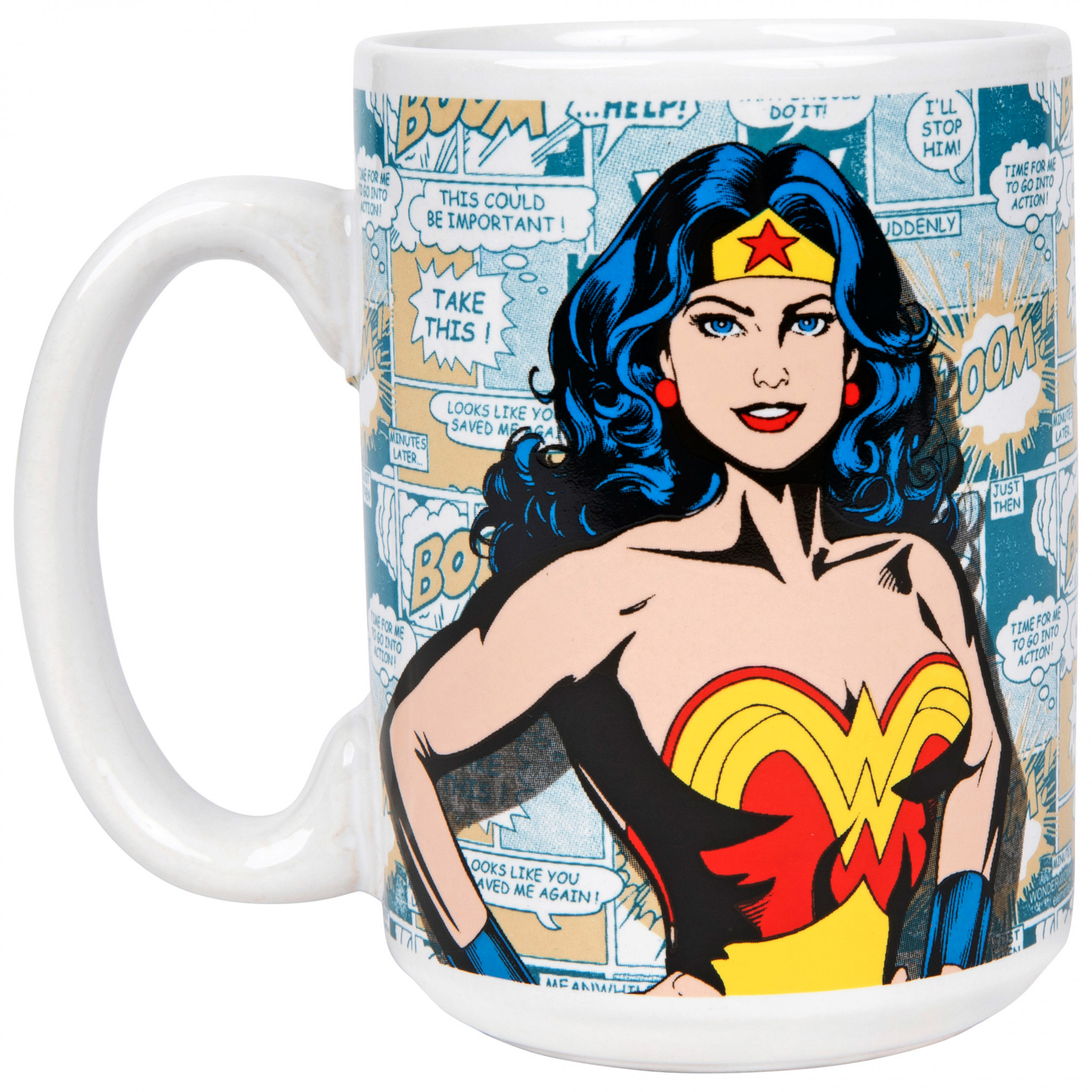 DC Comics Wonder Woman Classic Hero Pose 12oz Ceramic Mug, Multi-Color