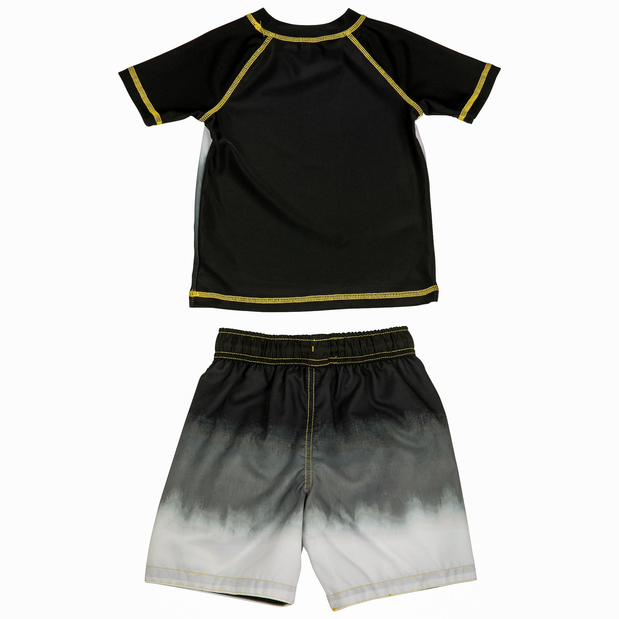 Batman Logo Toddler Swim Shorts & Rash Guard Set Black