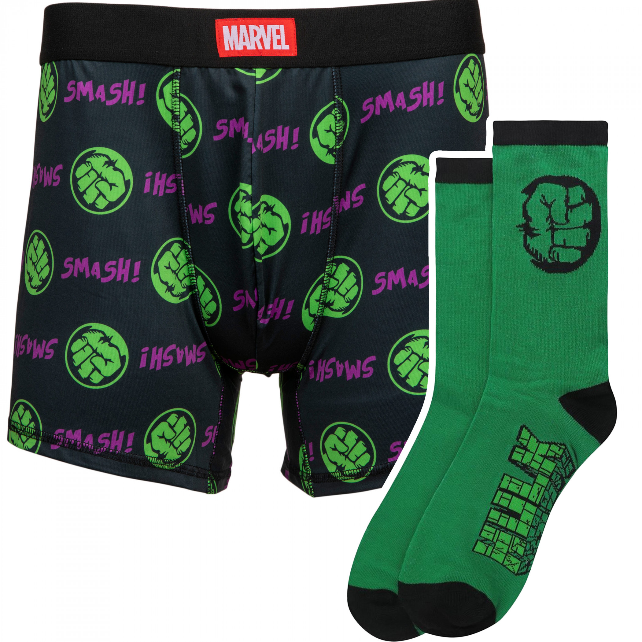The Incredible Hulk Boxers and Socks Set, Green