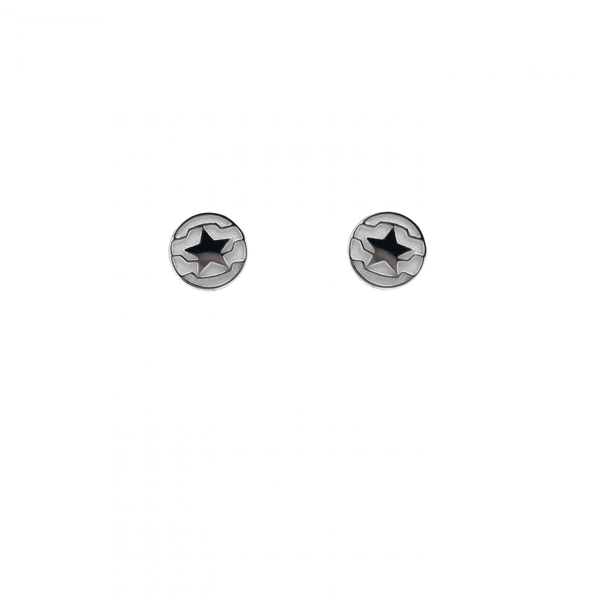 Winter Soldier Stud Earrings, Silver