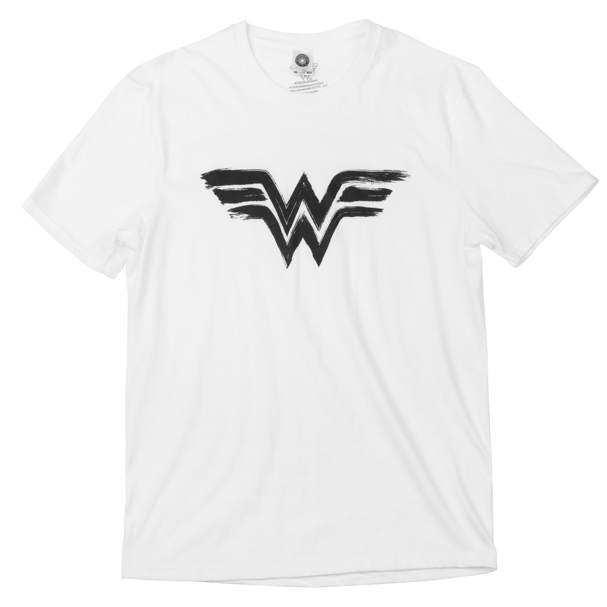 Wonder Woman Black Paint Logo T-Shirt, White