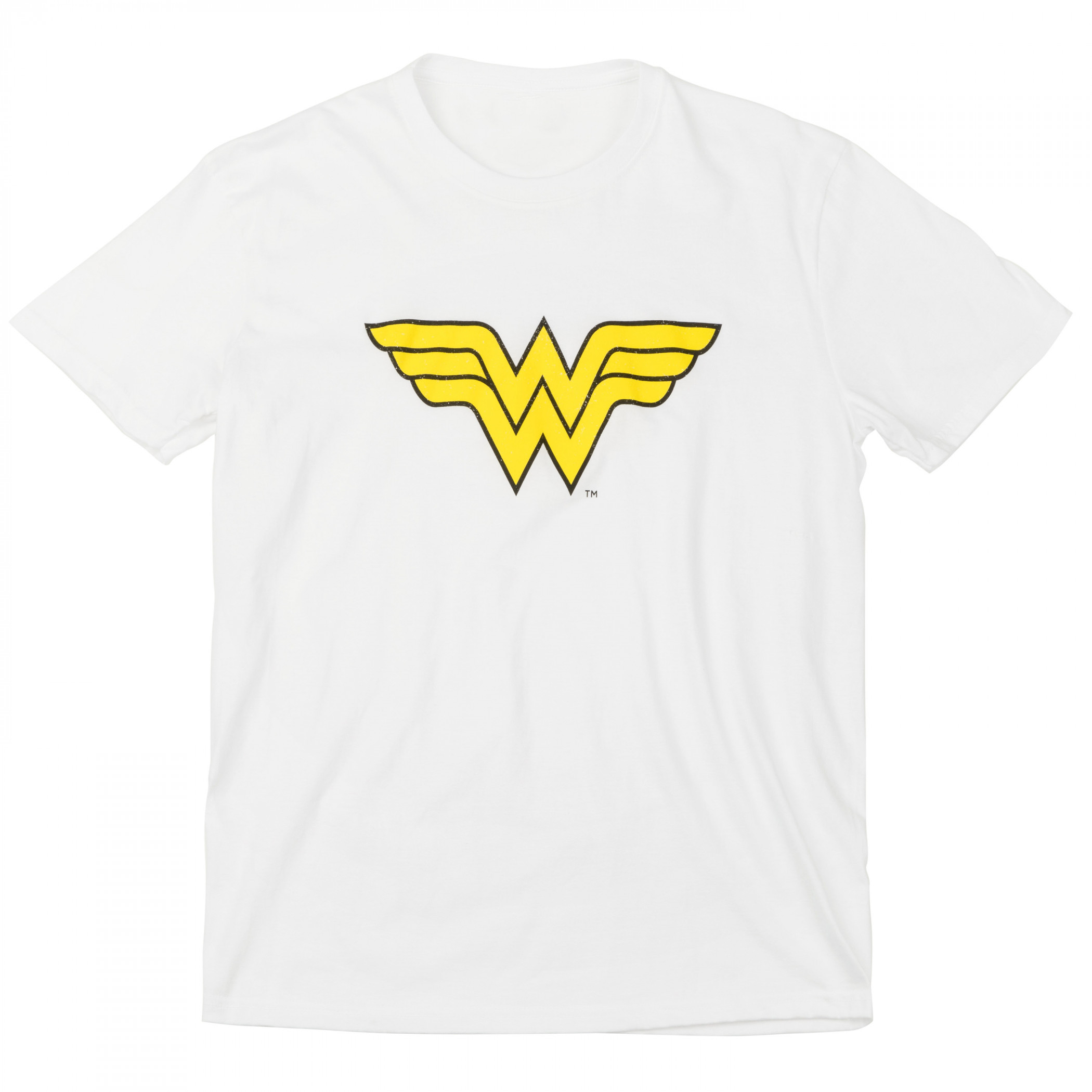 Wonder Woman Classic Yellow Logo T-Shirt, White