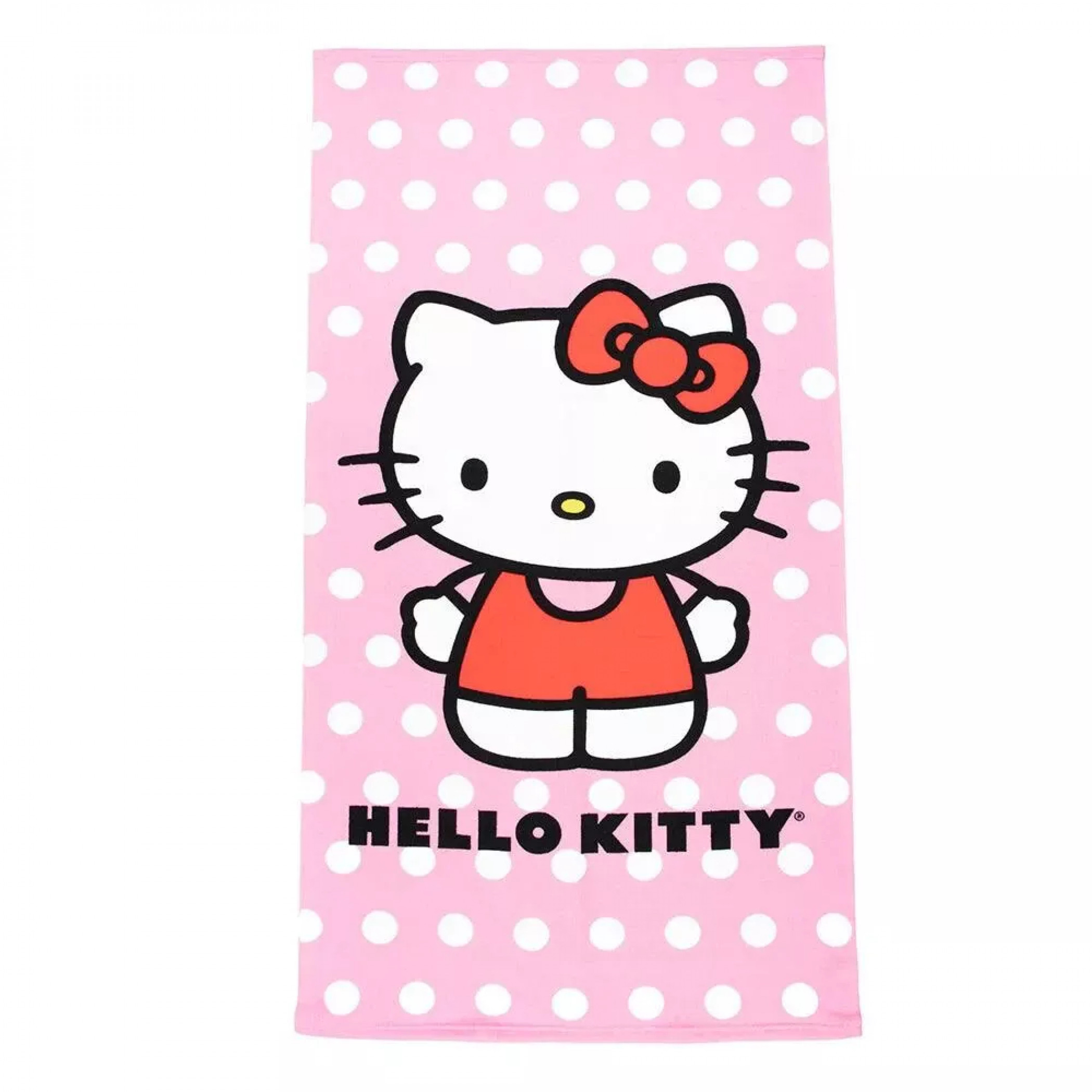 Hello Kitty Pink Polka Dot Beach Towel, Pink