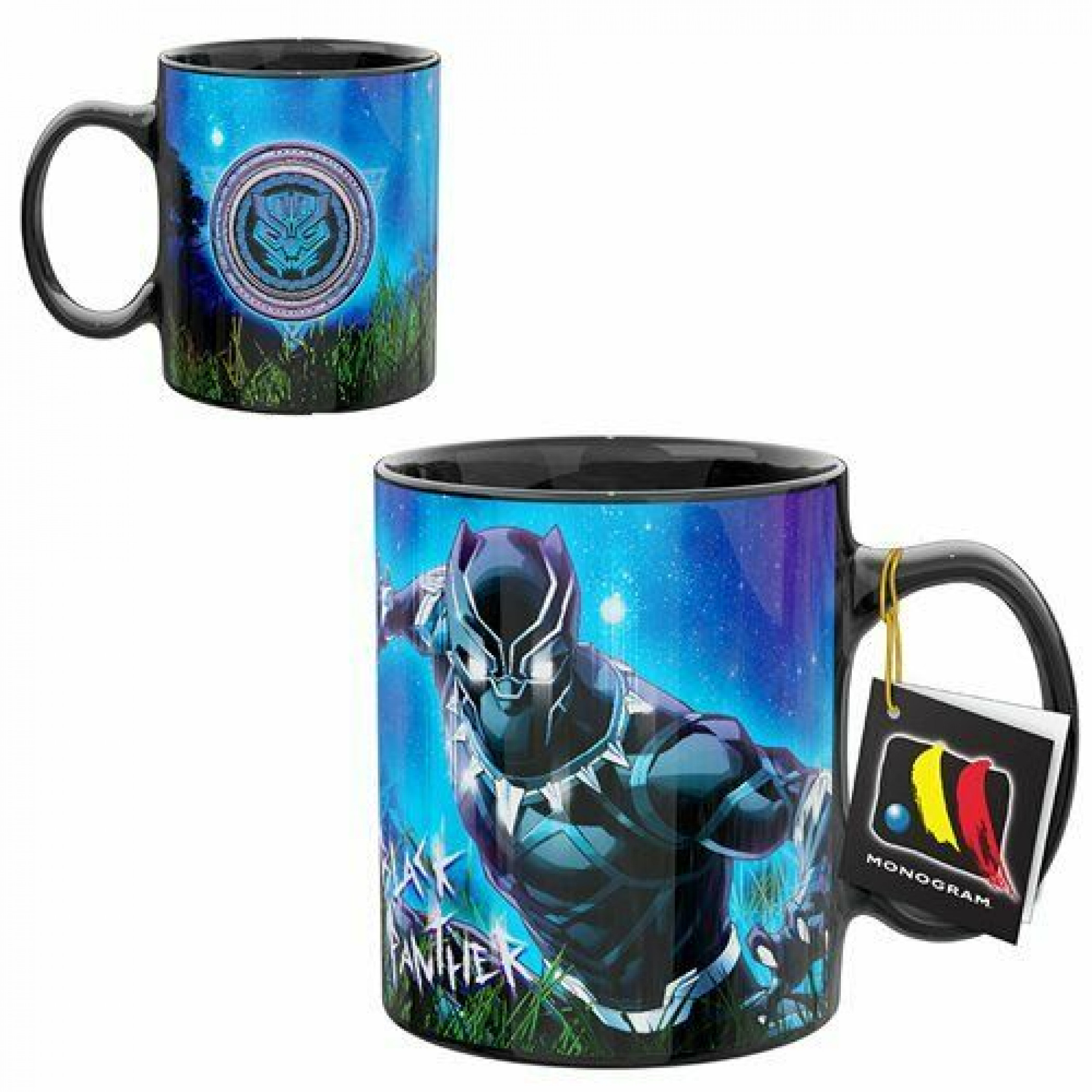 Marvel Black Panther Character and Symbol 11oz Ceramic Mug, Multi-Color