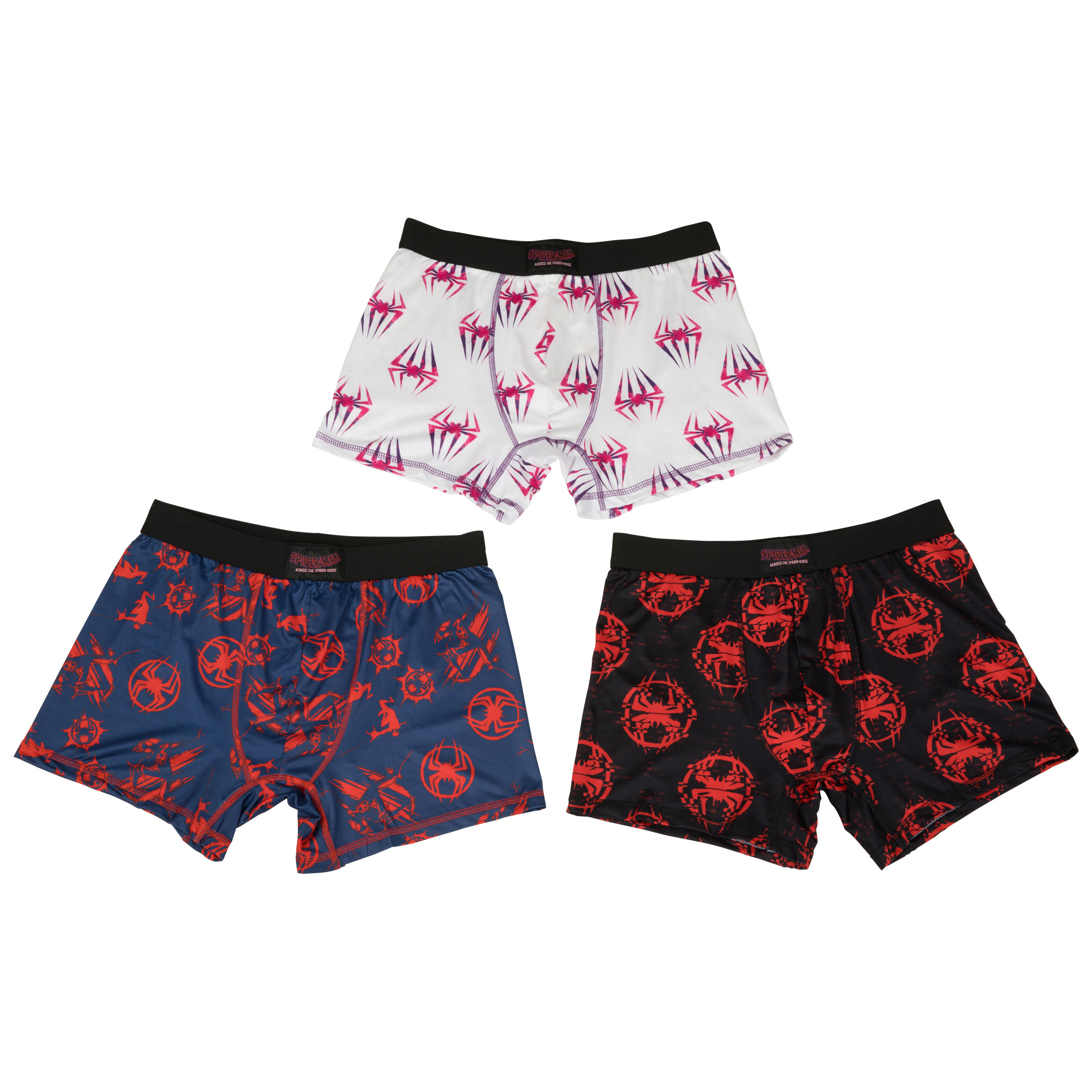 Into The Spider-Verse Spider-Man Logos 3-Pack Boxer Briefs, Multi-Color