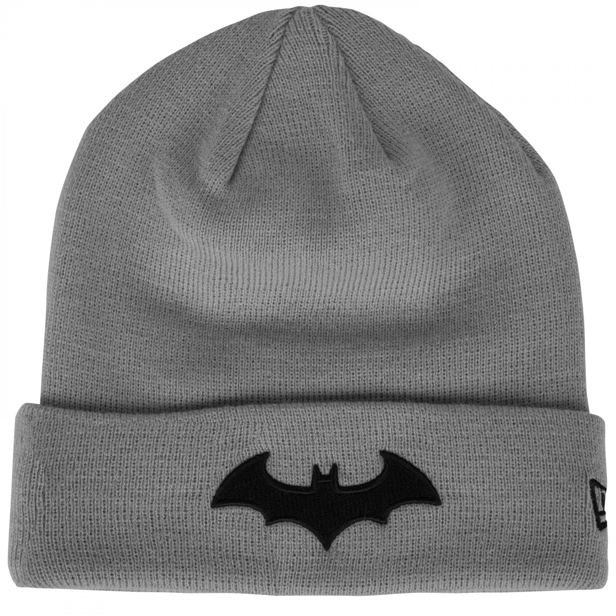 Batman Hush Logo New Era Cuffed Knit Beanie, Grey