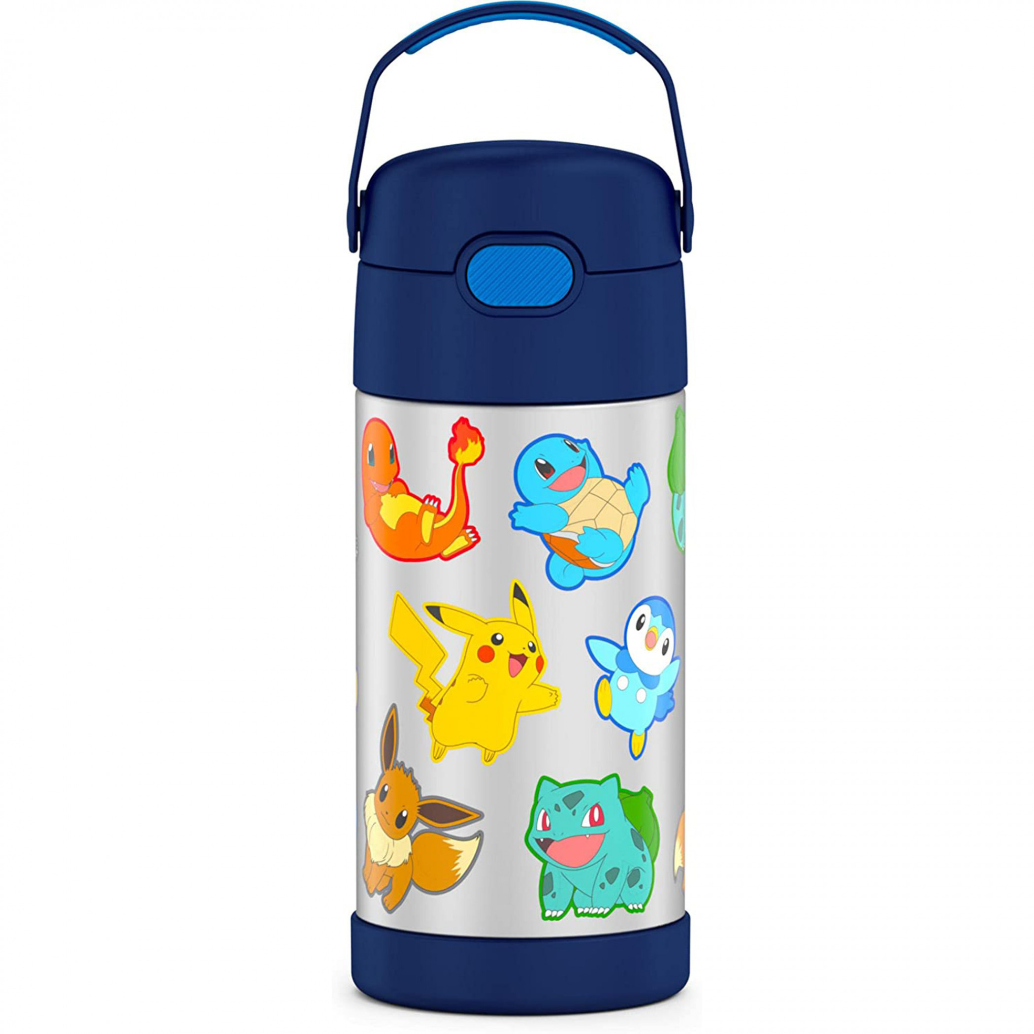 Pokémon Starter Partners Stainless Steel 12oz Thermos Funtainer, Silver