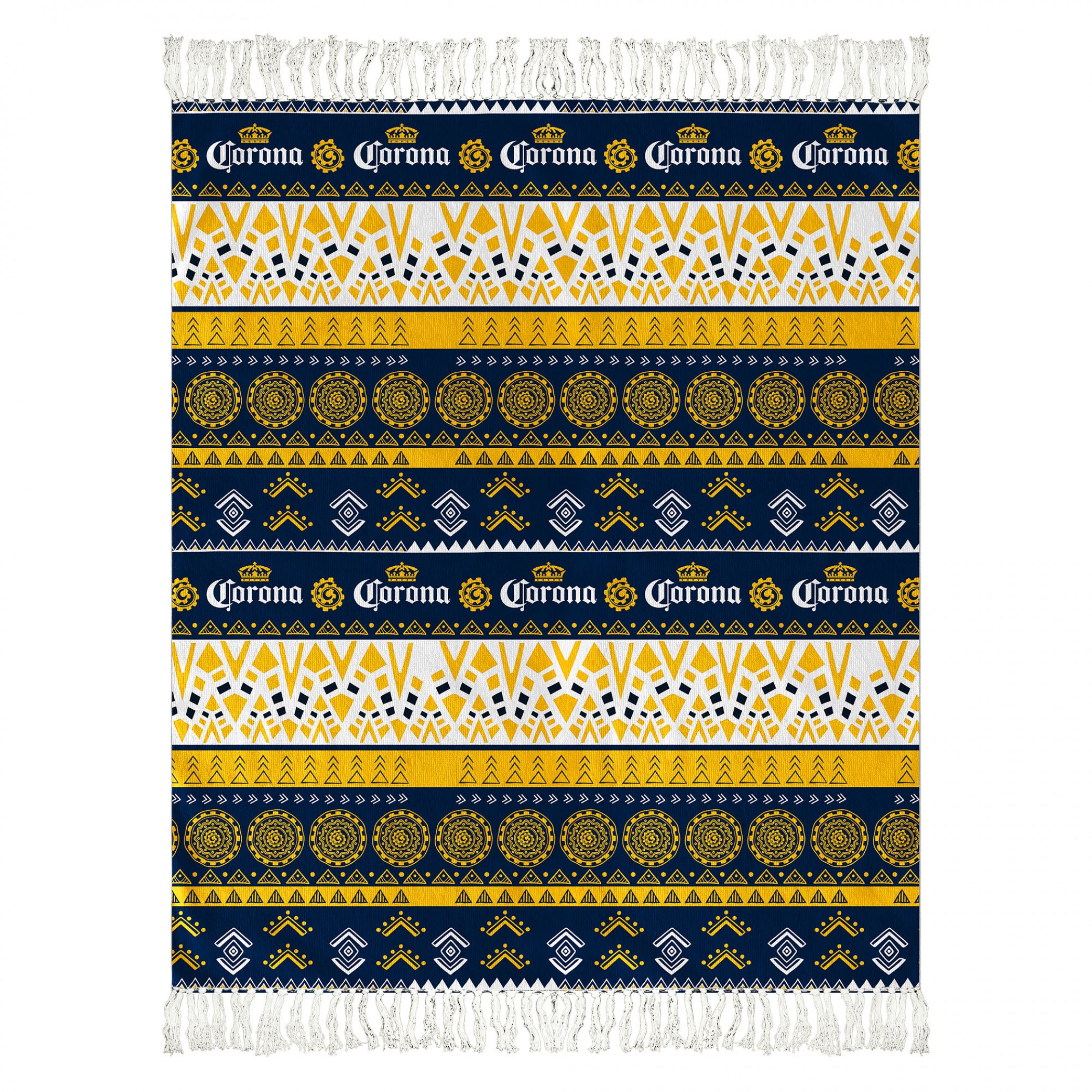 Corona Extra Fiesta Tapestry Patterns 50'x60' Beach Throw with Tassels