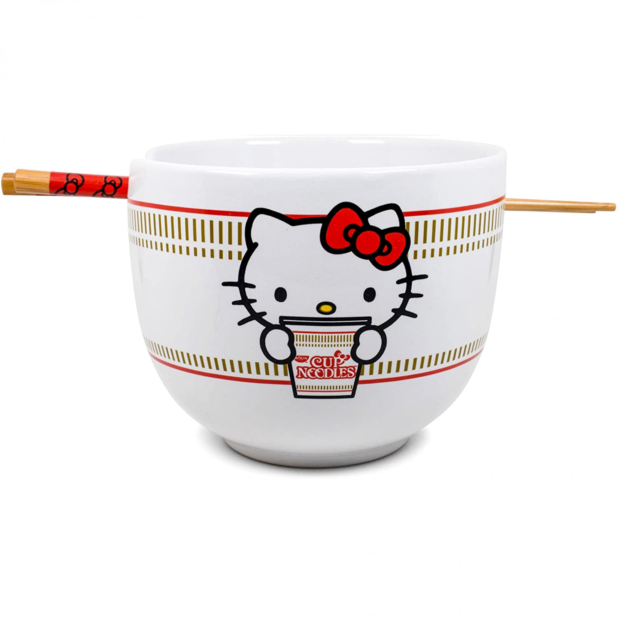 Hello Kitty x Nissin Cup Noodles Ramen Bowl with Chopsticks, White