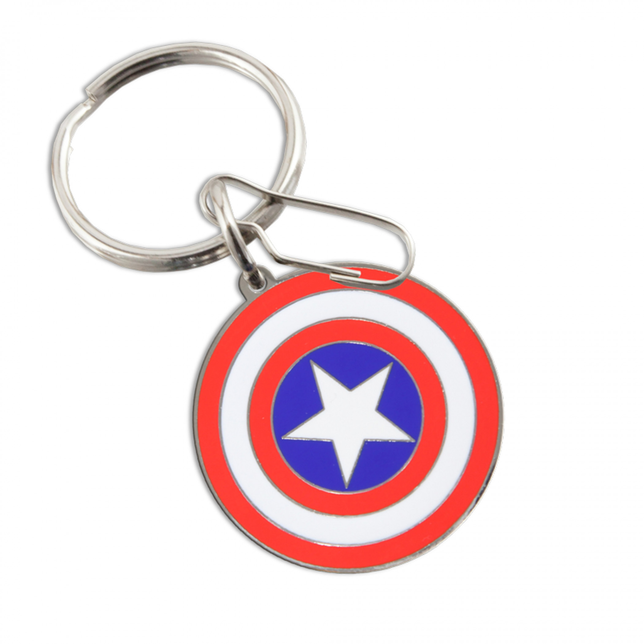 Marvel Comics Captain America's Shield Enamel Keychain, Multi-Color