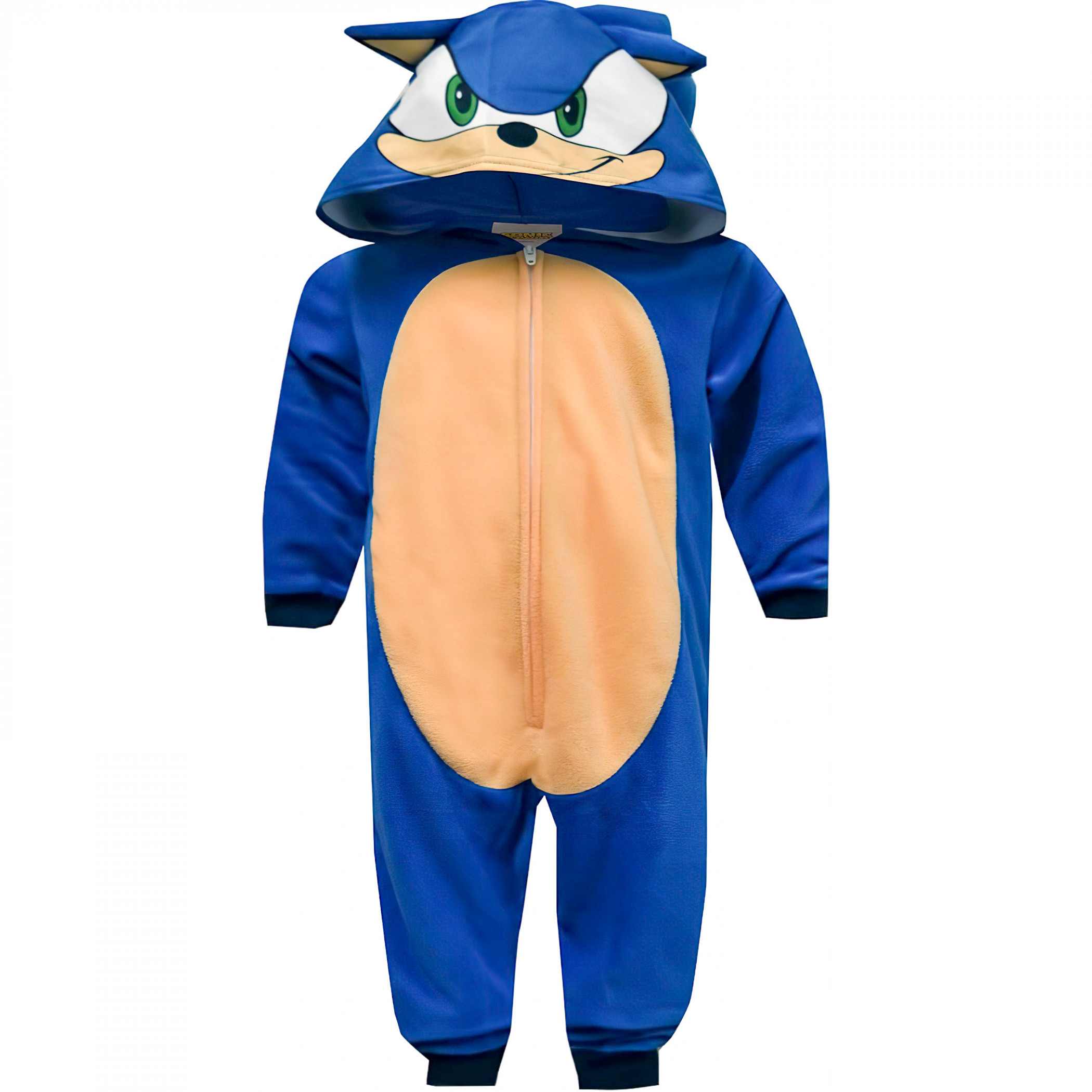 Sonic The Hedgehog Character Cosplay Kids Blanket Sleeper Union Suit Pajamas, Blue