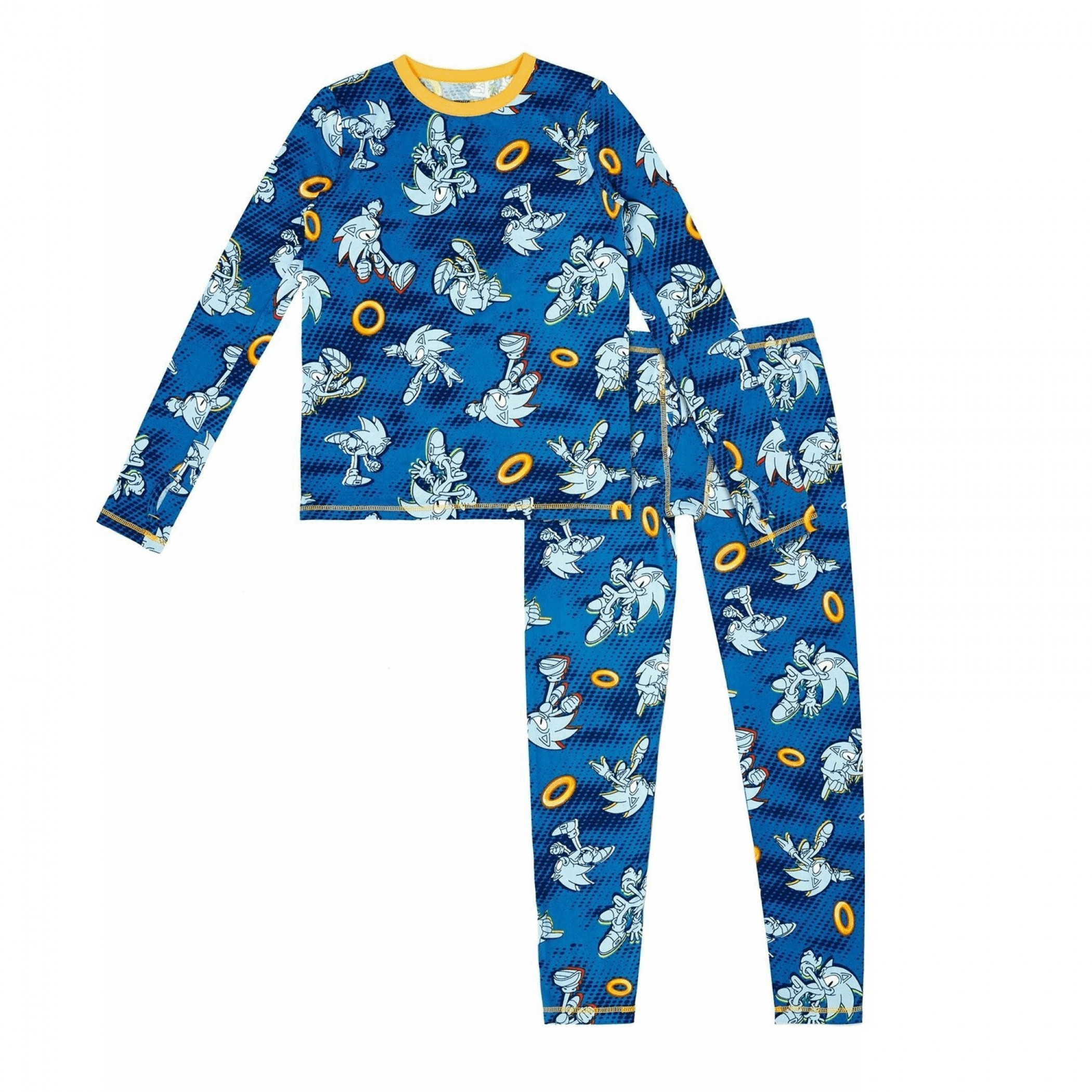 Sonic the Hedgehog 2-Piece Insulating Warm Pajama Set, Multi-Color