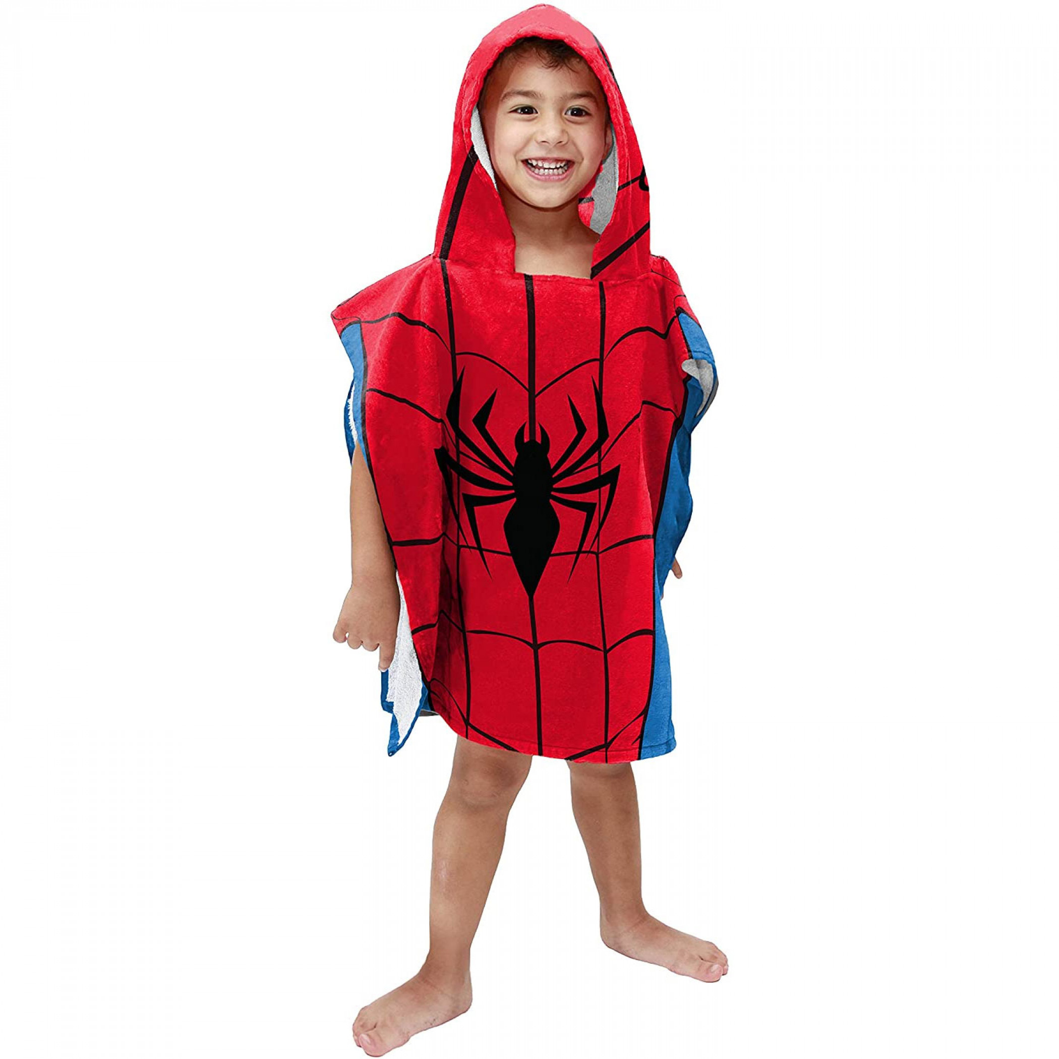 Marvel Spider-Man Youth Hooded Poncho Towel, Red