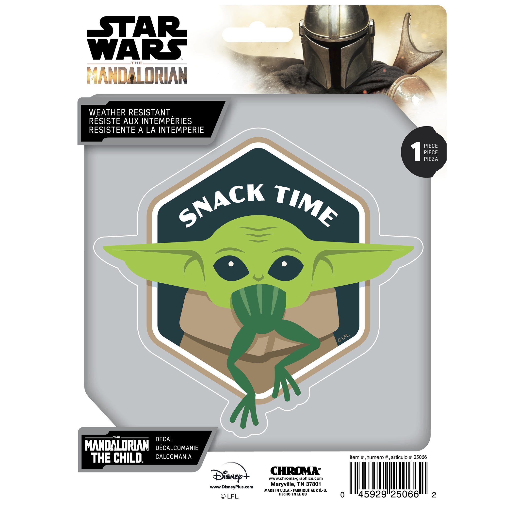 Star Wars The Mandalorian The Child Snack Time Decal, Multi-Color