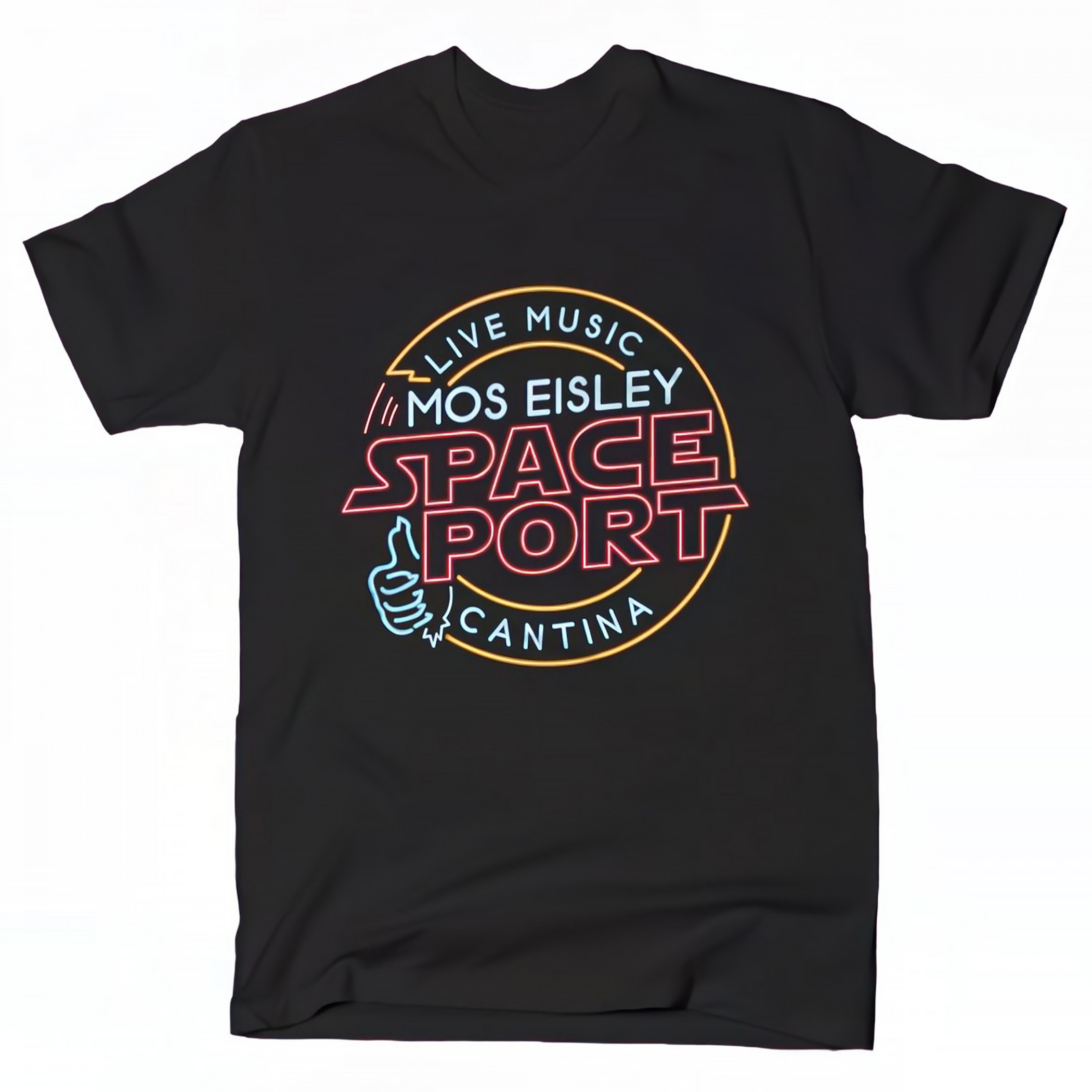 Star Wars Mos Eisley Space Port Cantina Neon Sign T-Shirt, Black