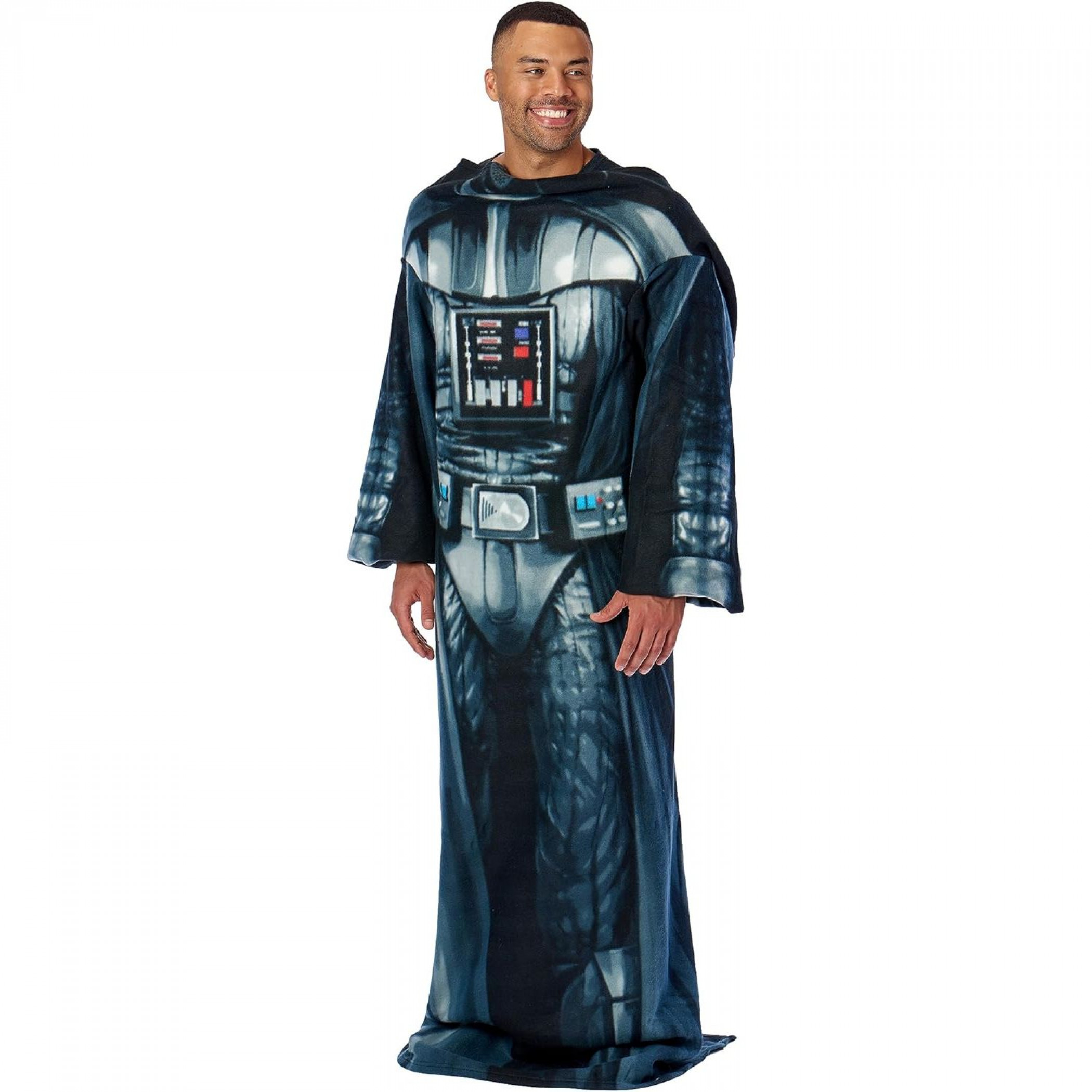 Star Wars Darth Vader Costume Throw Blanket with Sleeves, Black