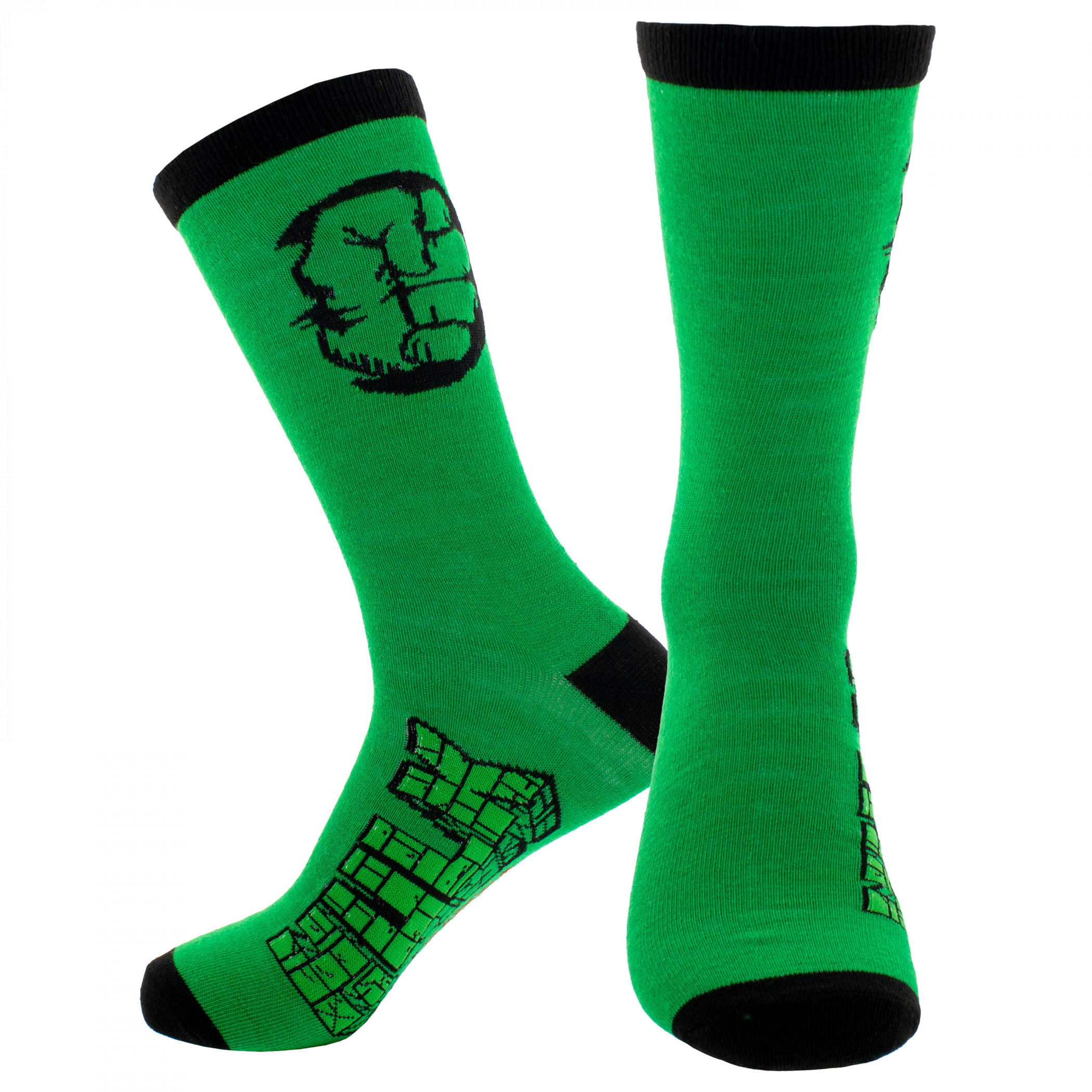 Hulk Fist Pump Crew Socks, Green