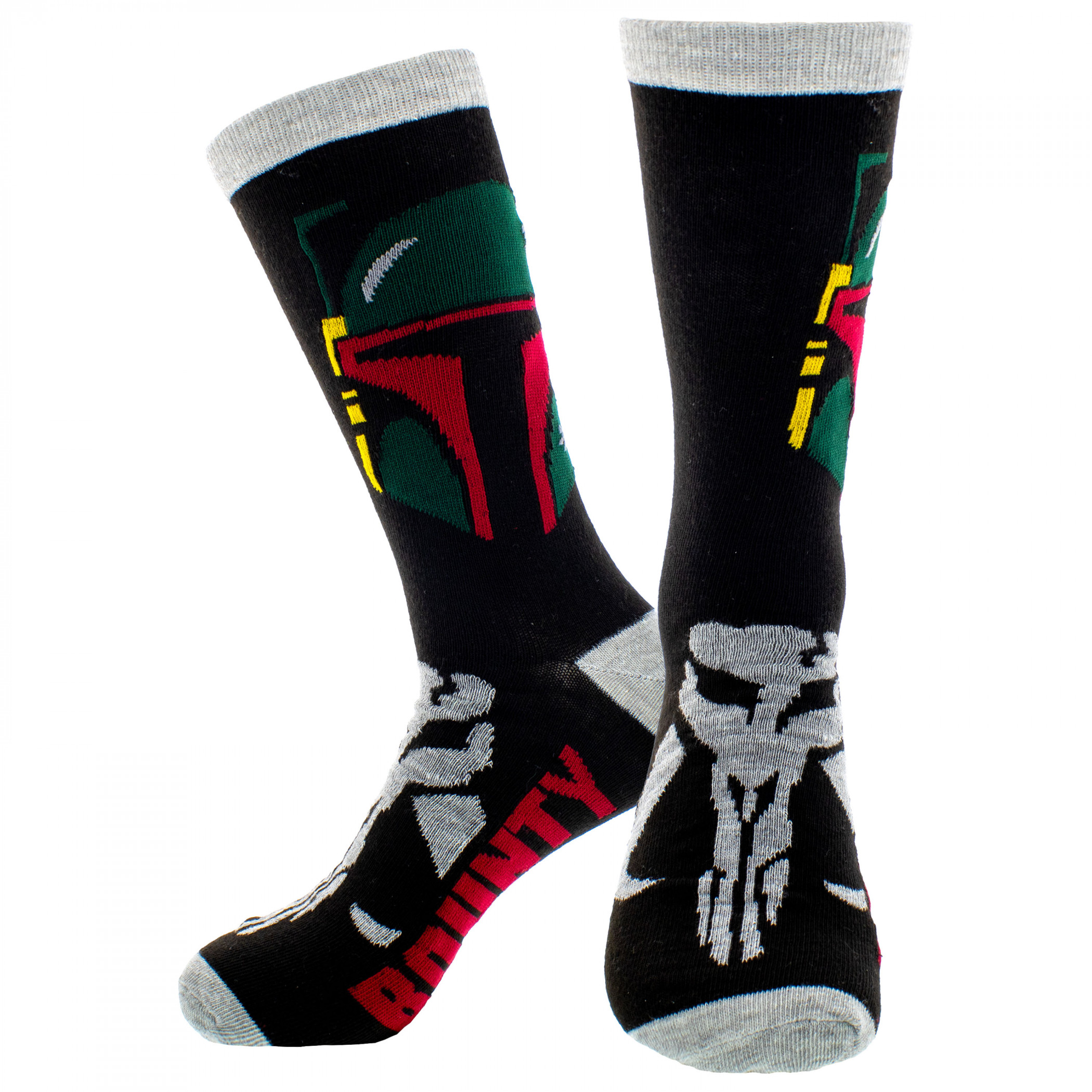 Star Wars Boba Fett Bounty Hunter Crew Socks, Black