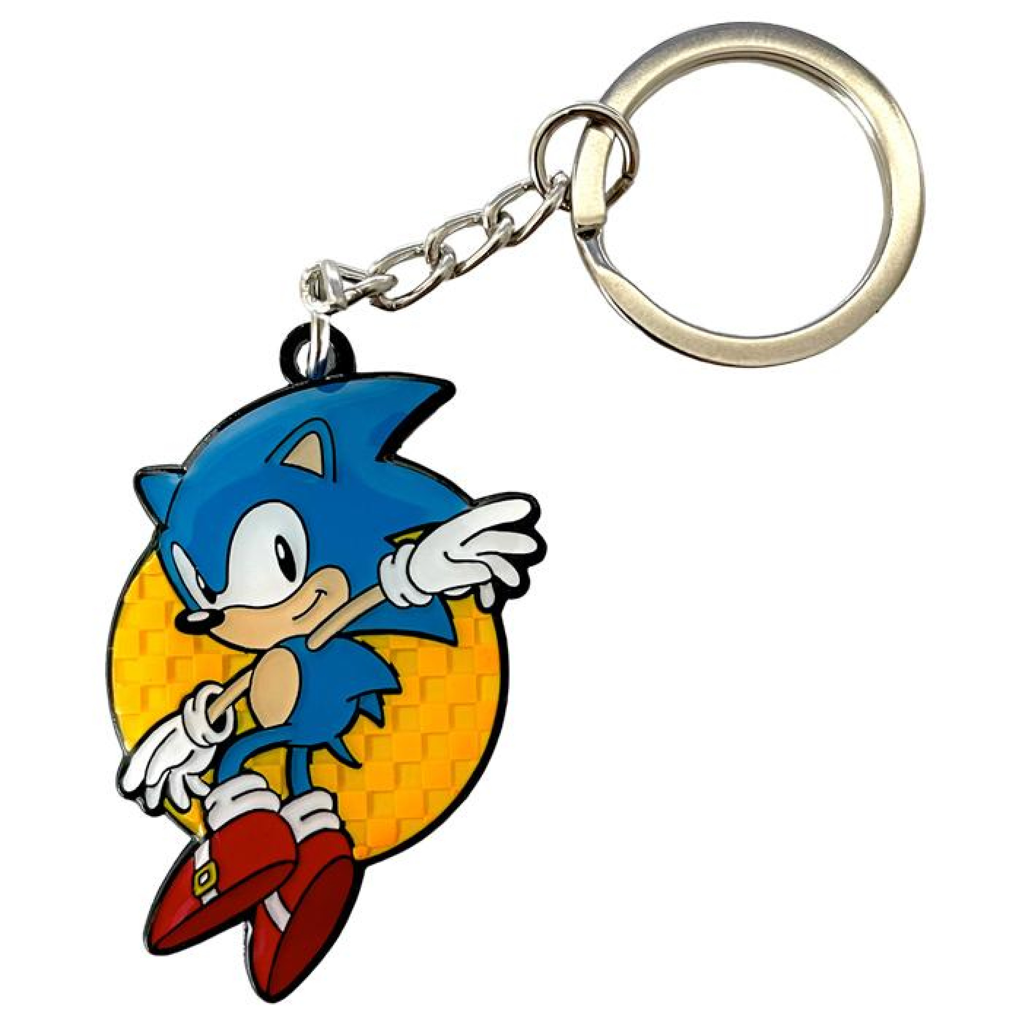 Sonic The Hedgehog Leaping Sonic Enamel Keychain, Blue