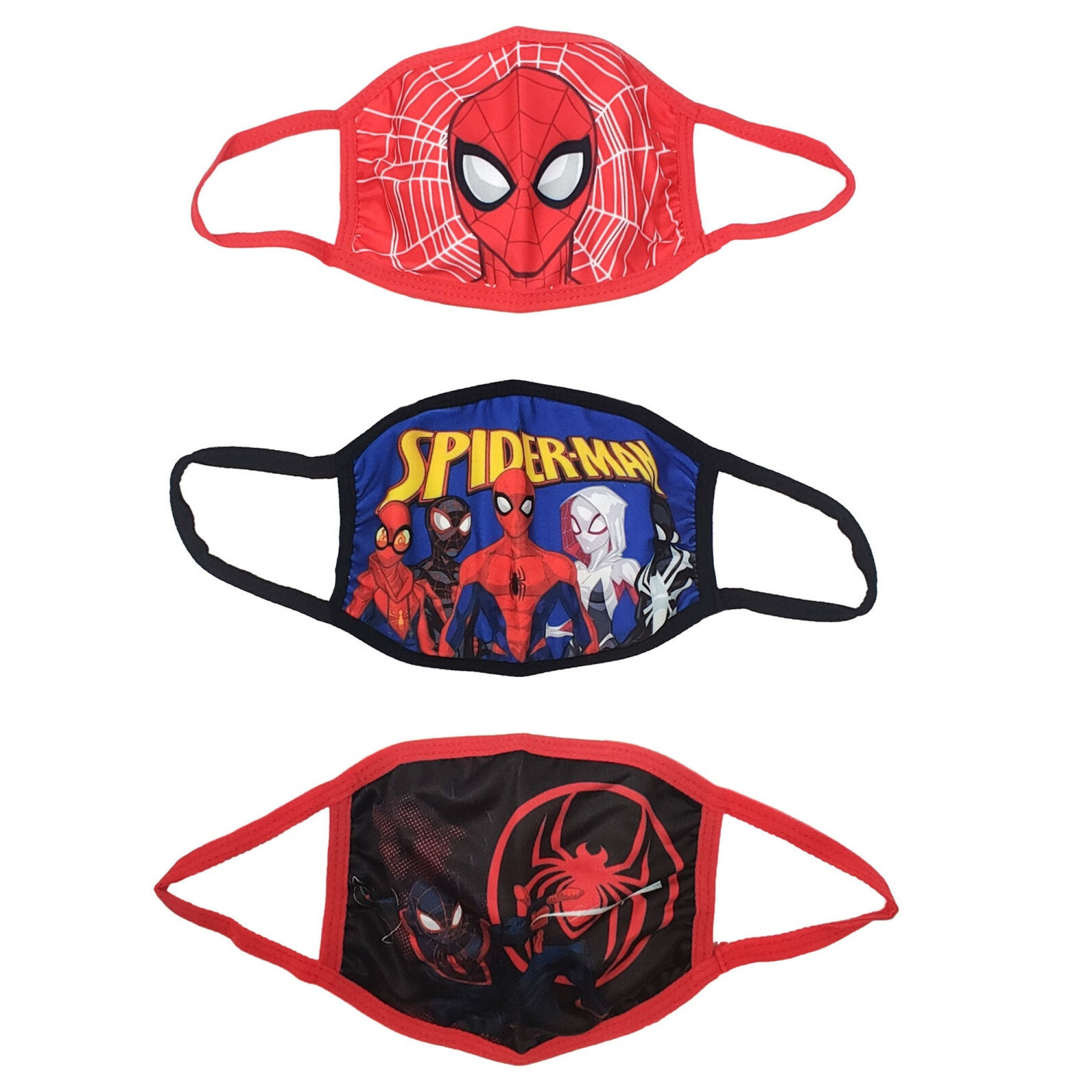 Spider-Man and Miles Morales Team Characters 3-Pack of Kids Face Masks, Multi-Color