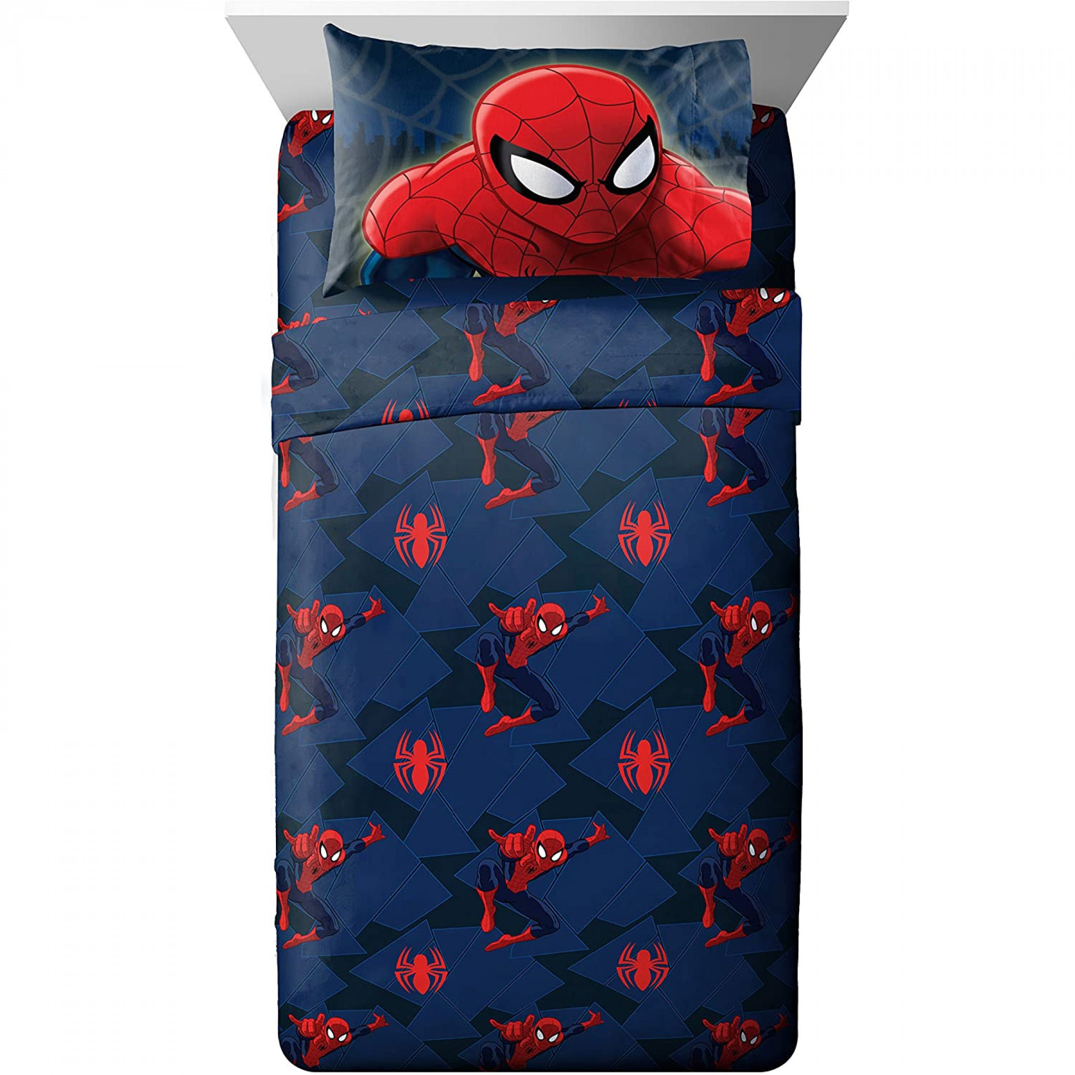 Marvel Spider-Man Saving The Day Microfiber 3-Piece Twin Sheet Set, Multi-Color