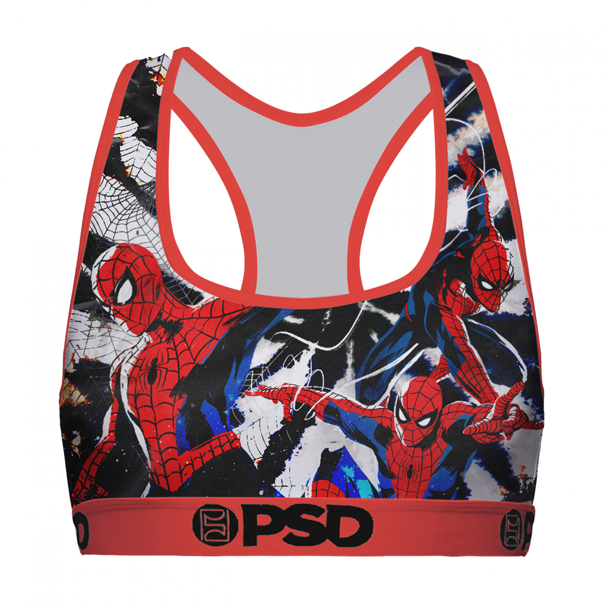 Spider-Man Radial Tie-Dye PSD Sports Bra, Multi-Color