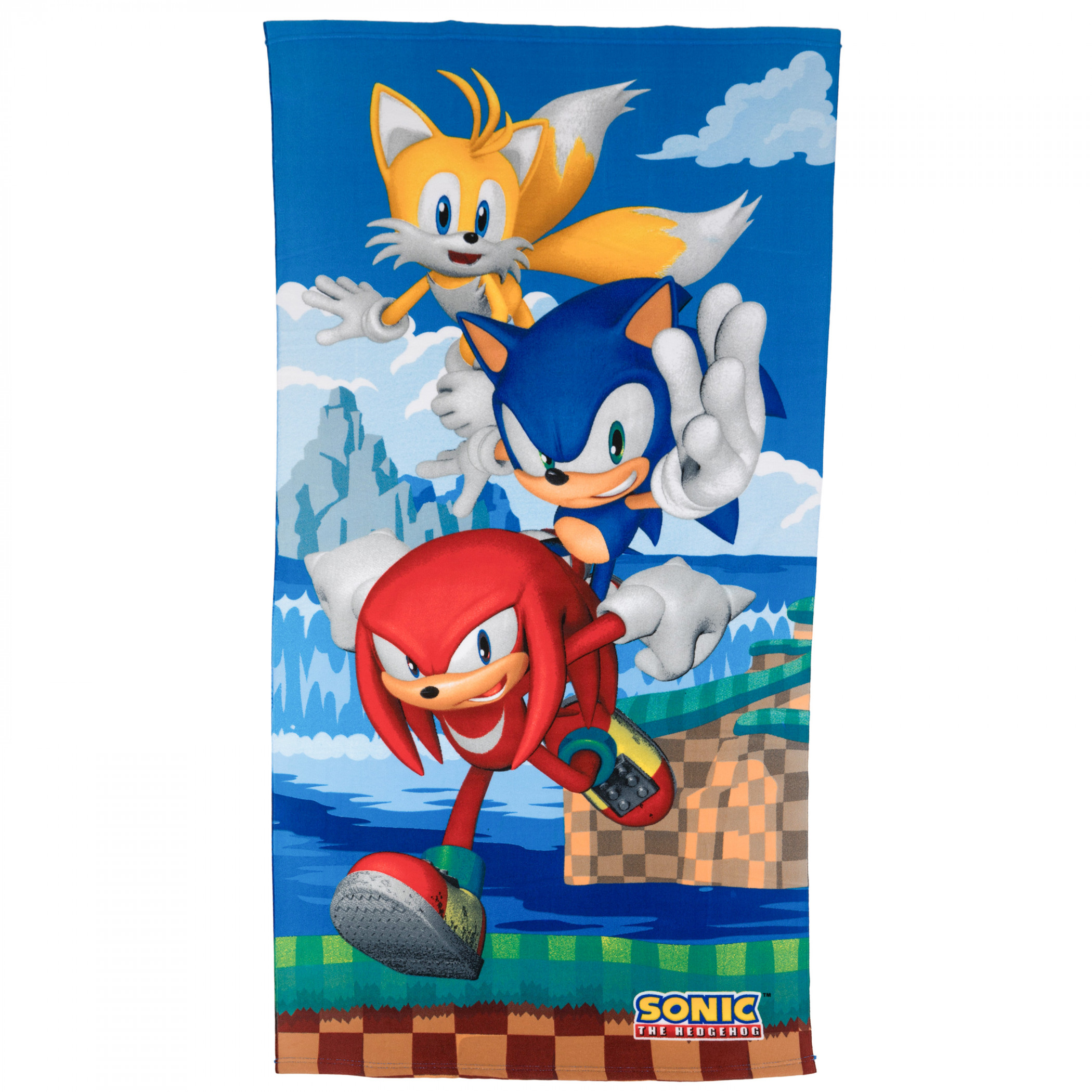 Sonic The Hedgehog with Tails and Knuckles 27'x54' Beach Towel, Multi-Color