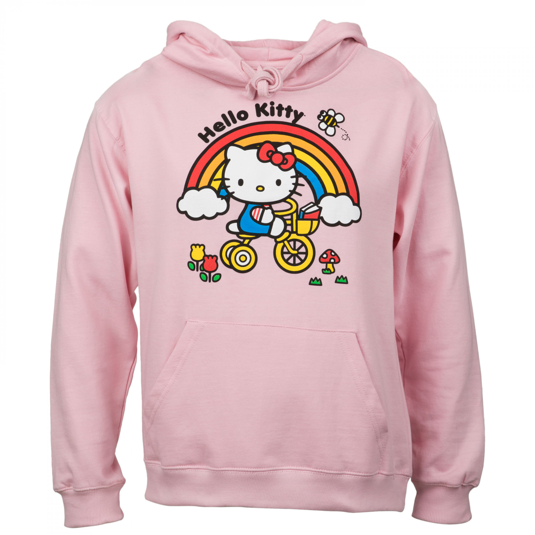 Hello Kitty Rainbow Tricycle Pullover Hoodie, Pink