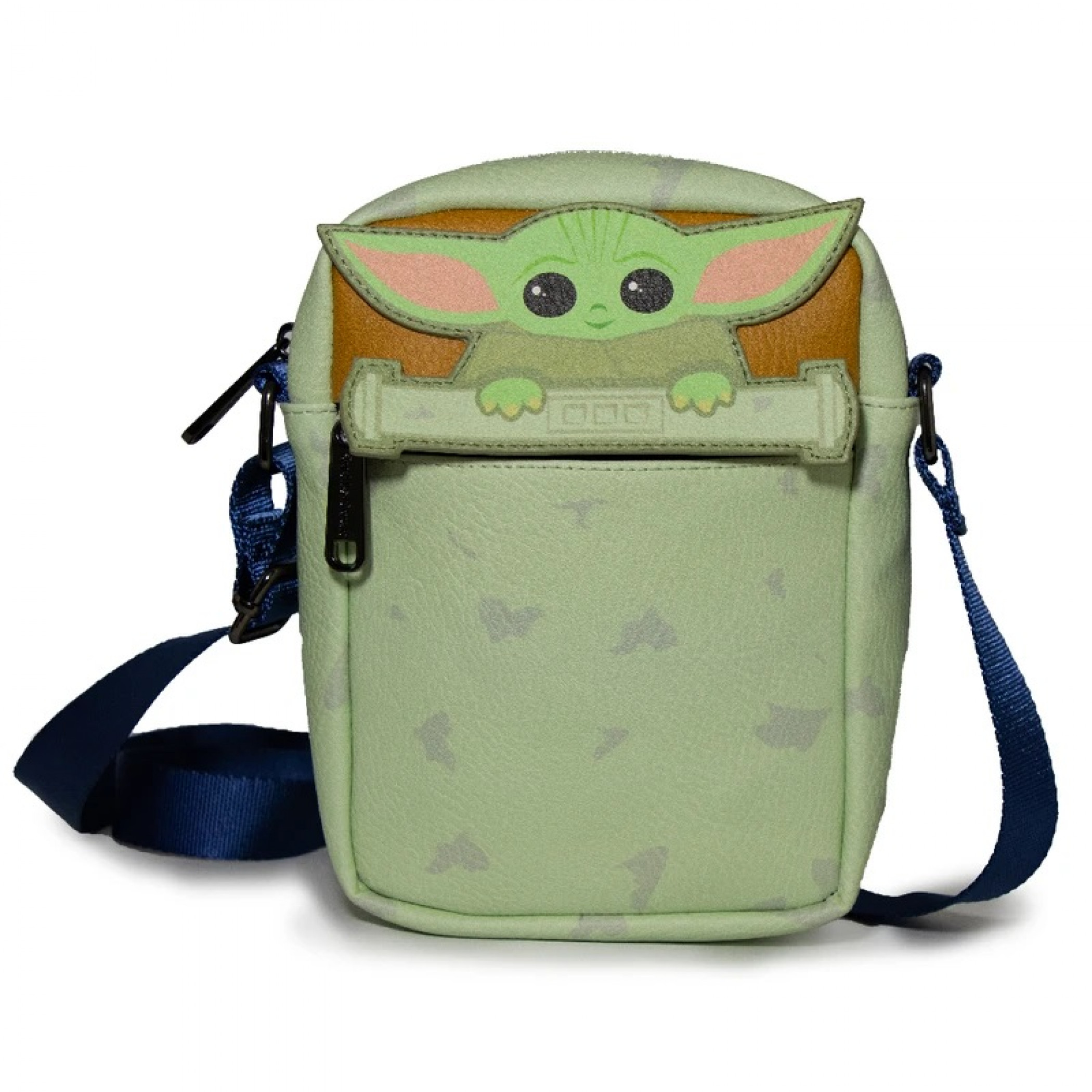 The Mandalorian The Child Peeking Crossbody Vegan Leather Bag, Green