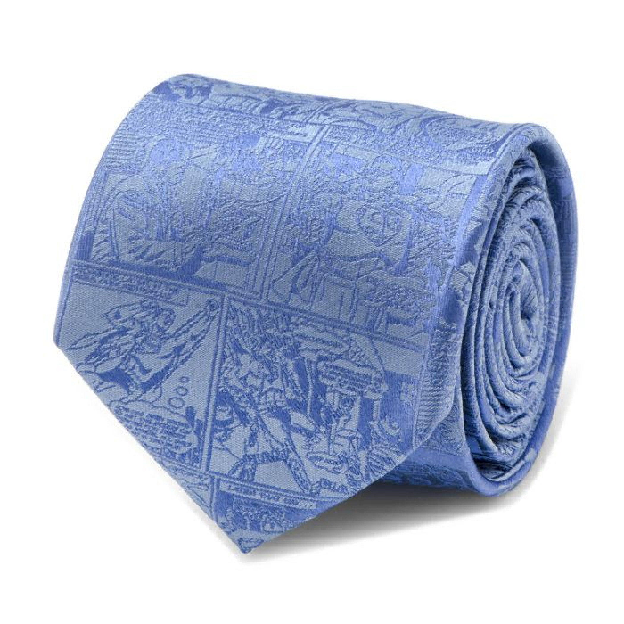 Superman Comic Blue Mens Tie, Blue